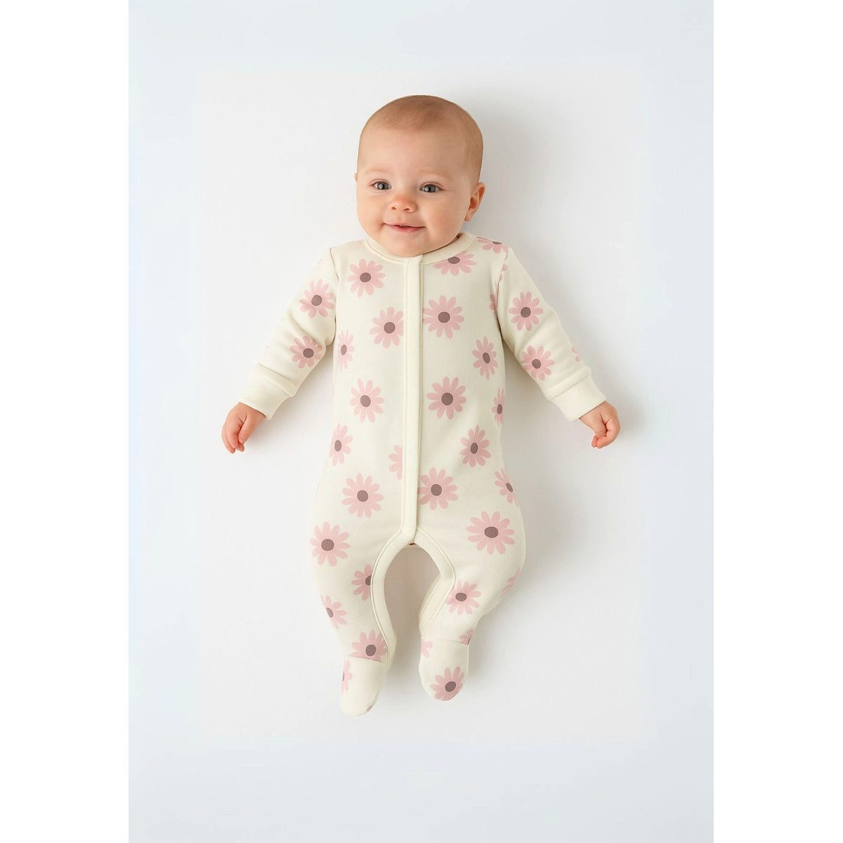 MINOTI Schlafoverall für Babys mit Füßen (Packung, 4-tlg) Elefanten und Blumen – Bild 2 von 5