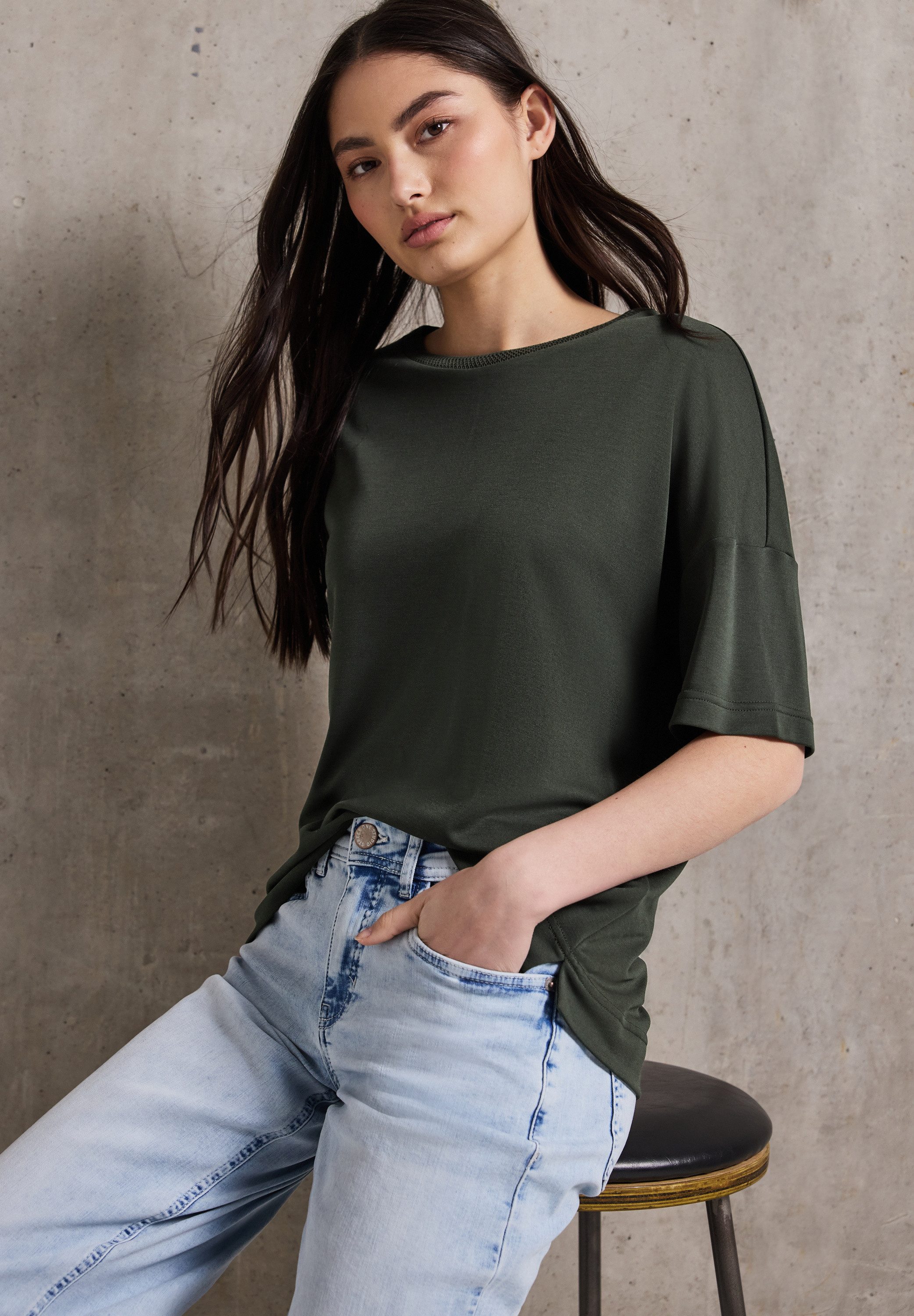 STREET ONE STUDIO T-Shirt aus softem Materialmix