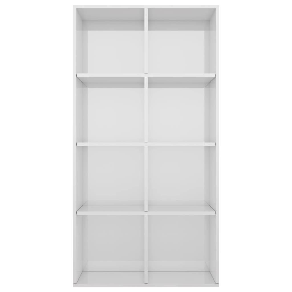 cm Hochglanz-Weiß 66×30×130 Holzwerkstoff furnicato Bücherregal/Sideboard Bücherregal