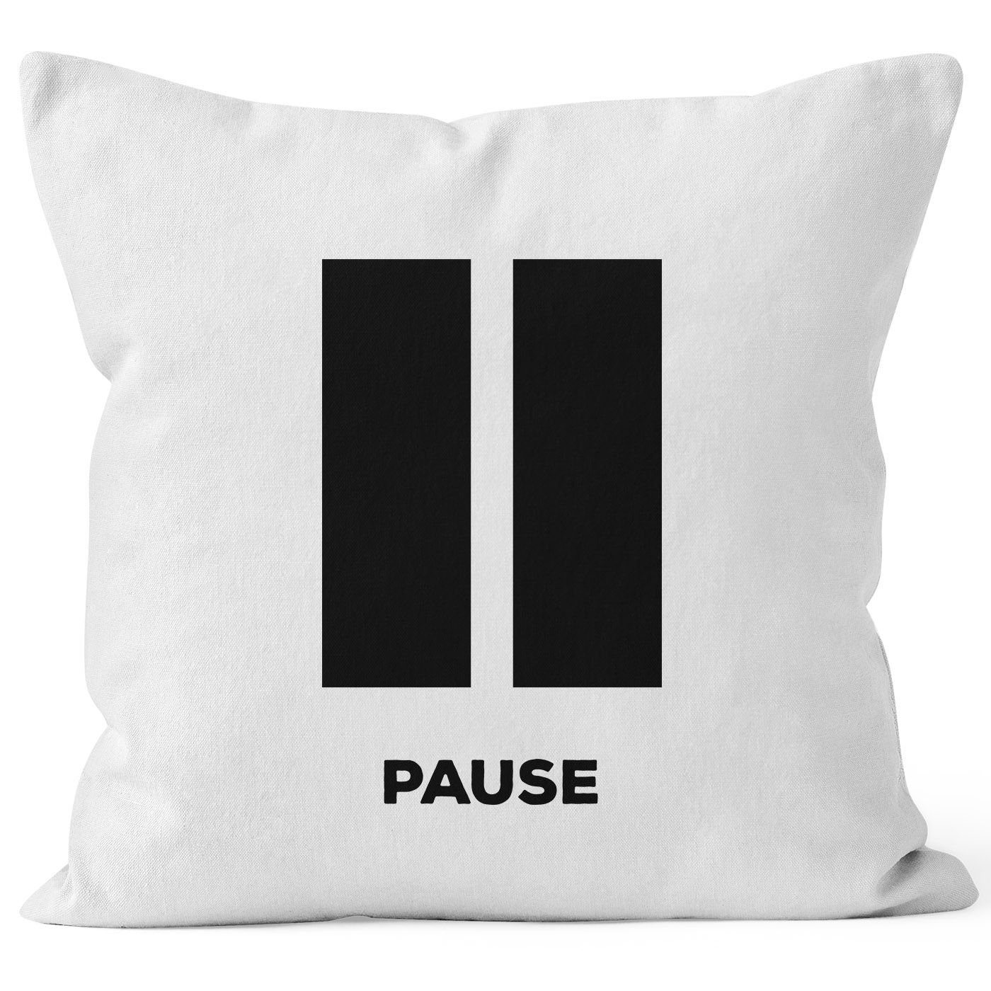 MoonWorks Dekokissen Kissenbezug Pause Kissen-Hülle Deko-Kissen 40x40 Baumwolle MoonWorks®