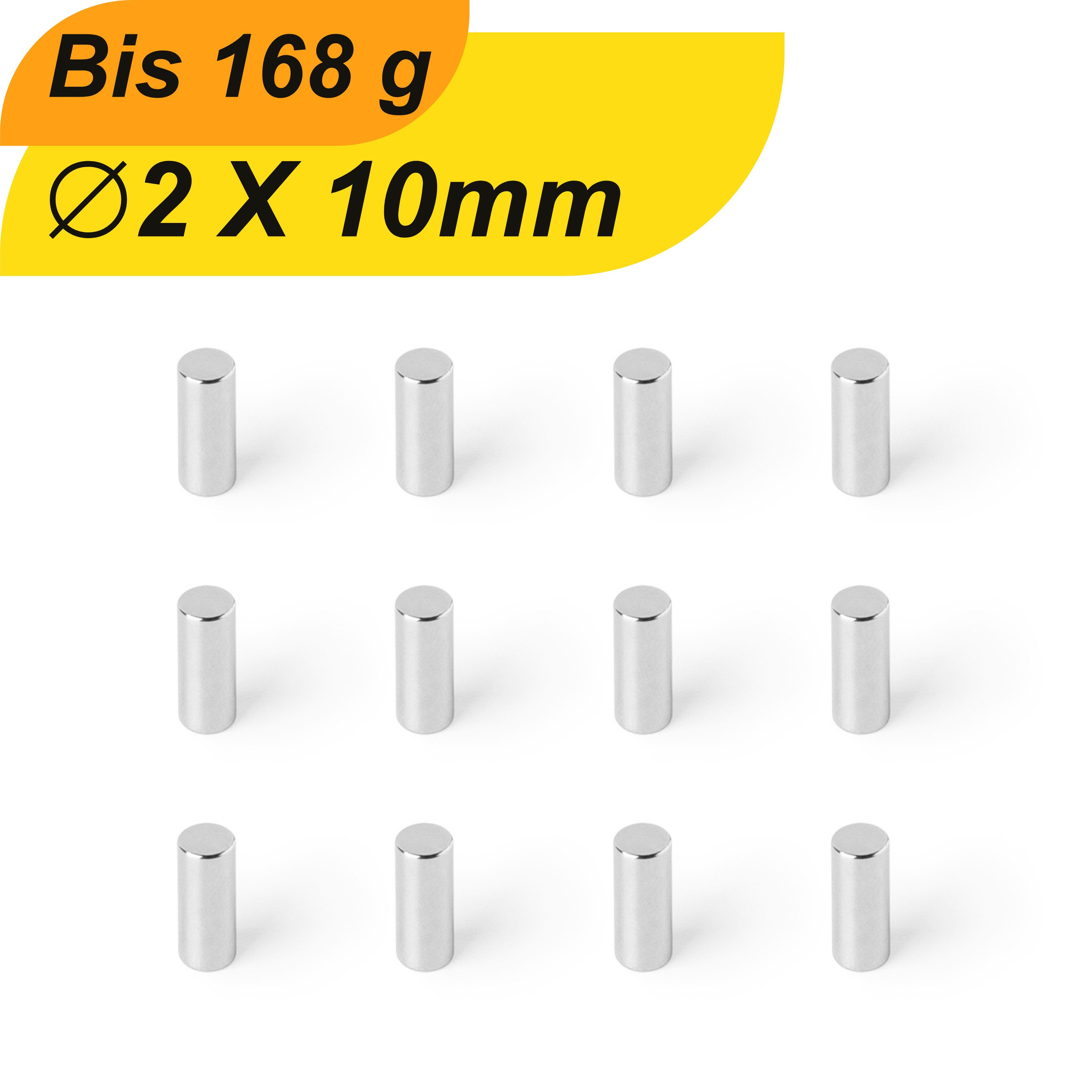 Magnet Neodym Magnet 2mm x 10mm Supermagnete hohe Haftkraft Scheibenmagnet