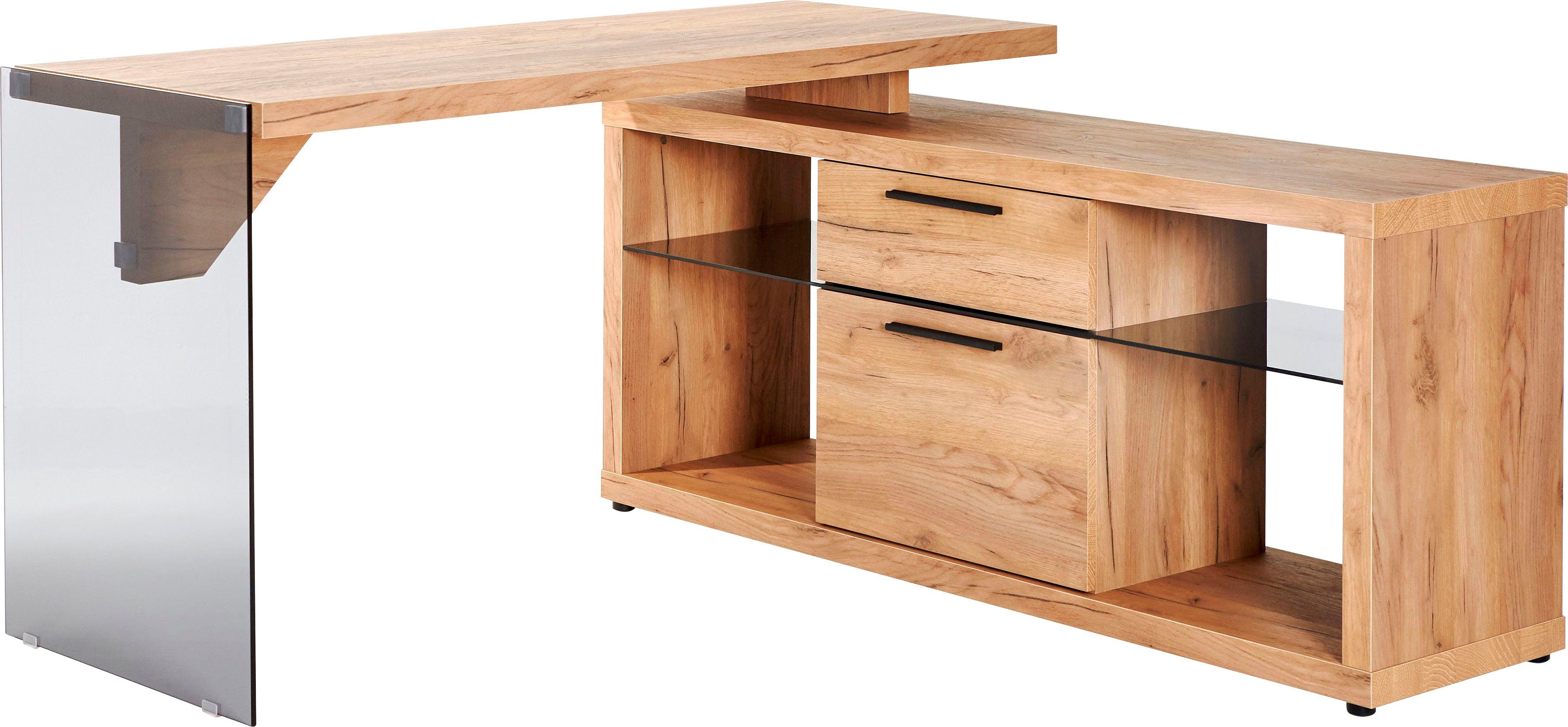 Jahnke Eckschreibtisch LUX, wechselseitig montierbar, Seitenteil günstig online kaufen