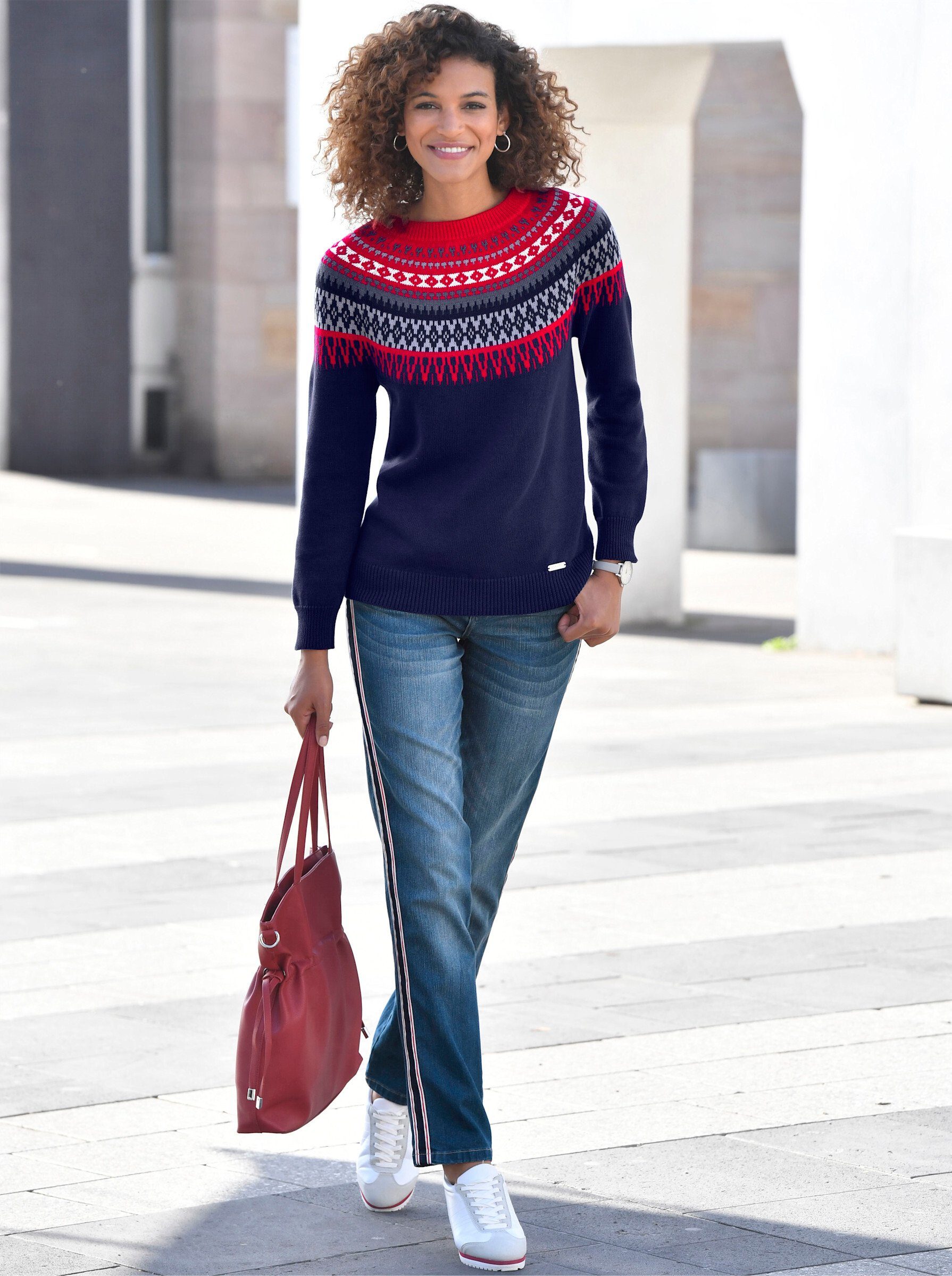 Witt Strickpullover Pullover Langarm Jacquard