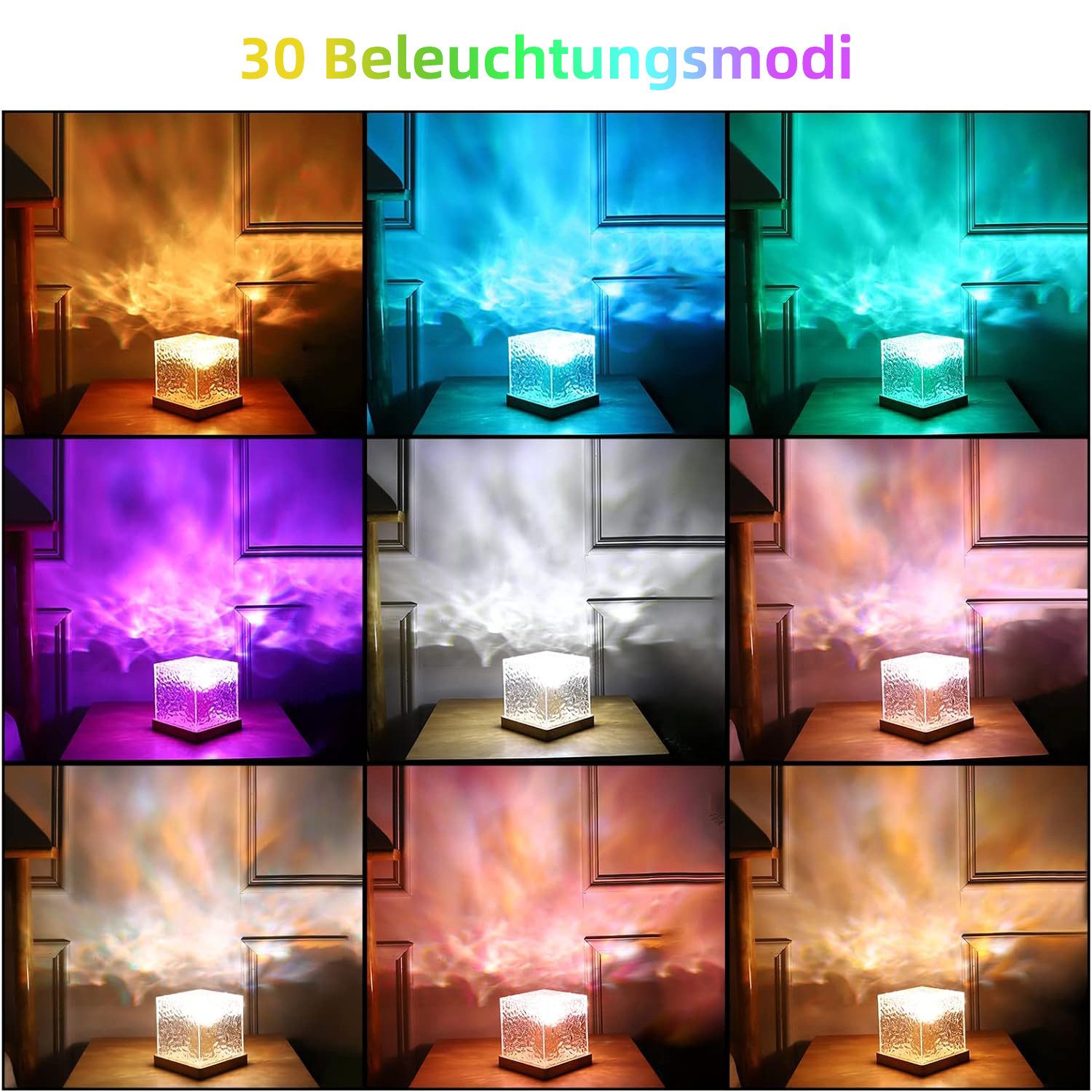 MUPOO LED Nachtlicht Rotierende Wasserwelle Nachtlicht,Nachttischlampe günstig online kaufen