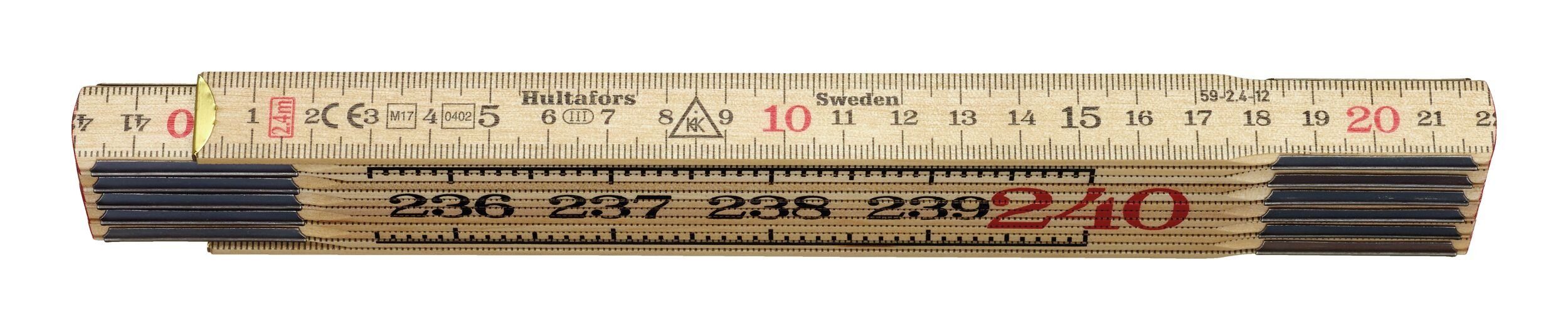 Hultafors Zollstock, Gliedermaßstab Birke 2,4m natur