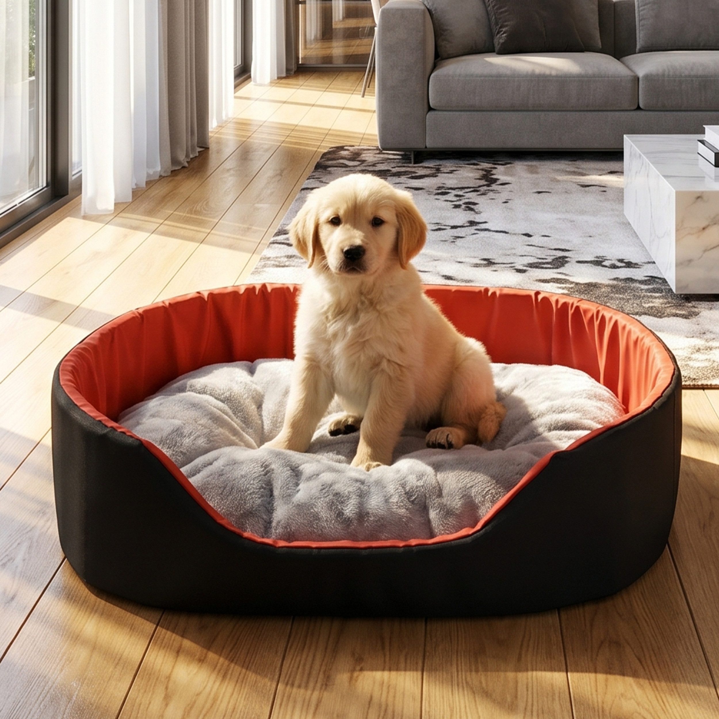 Best for Pets Hundebett Gemütliche Hundehütte mit Kissen für kleine Haustiere–bequem&waschbar, Wasserdicht, kratzfest, herausnehmbares Kissen, langlebig