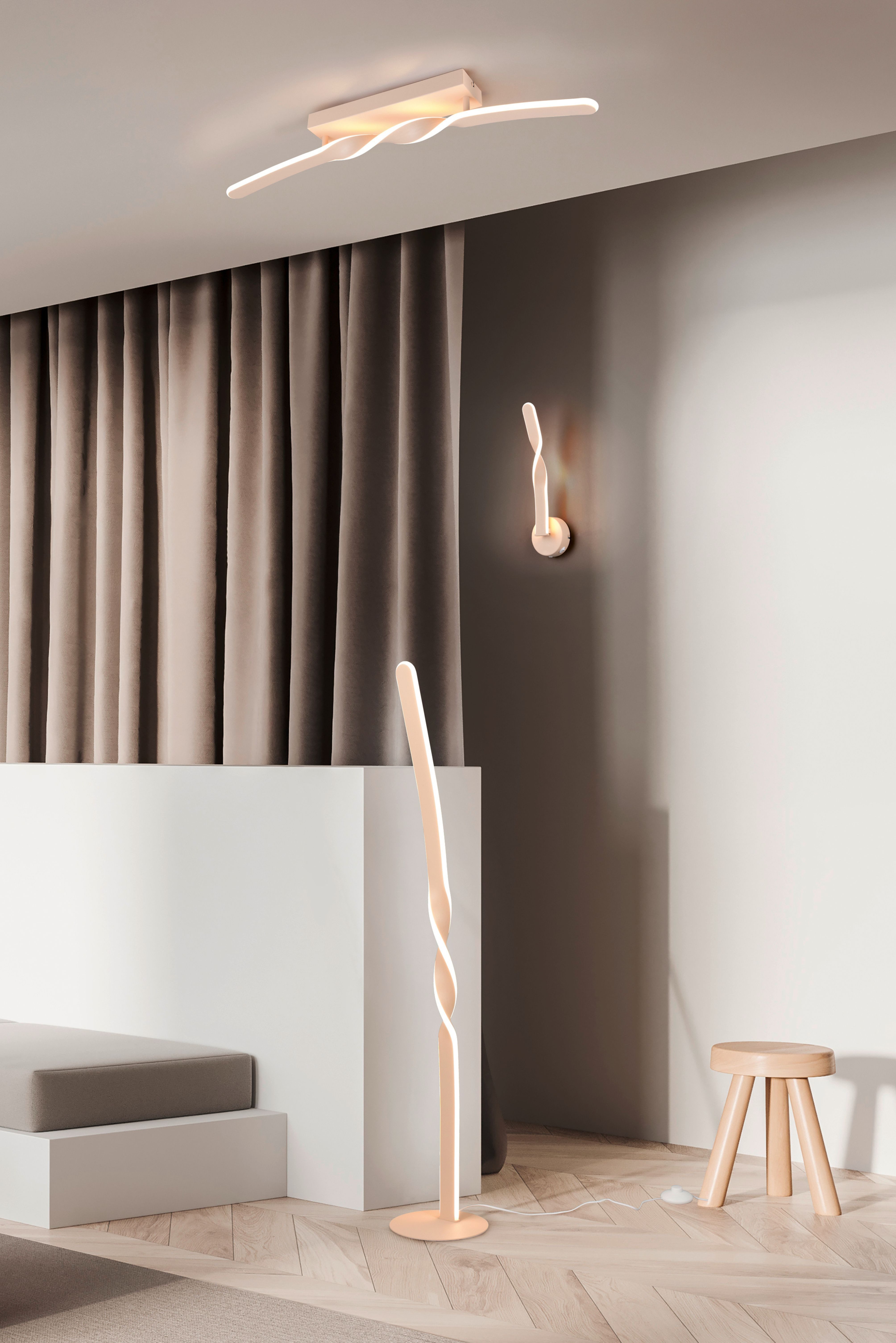 lightling LED Wandleuchte Jori, inkl. Ein-/Ausschalter, LED fest integriert, neutralweiße Lichtfarbe, Festanschluss oder Steckerleitung durch FLEXconnect ready