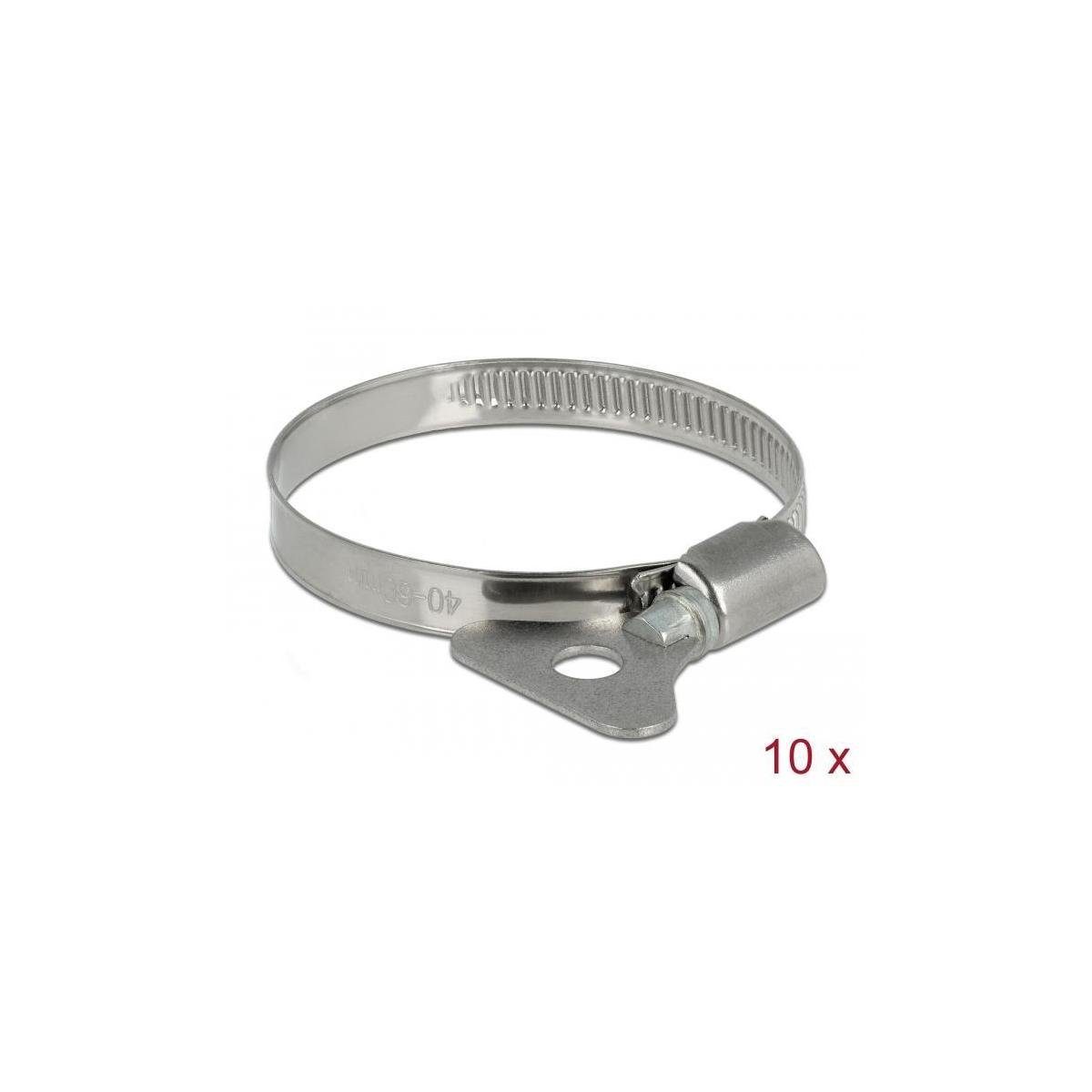 Delock Schlauchschelle Schlauchschelle mit Flügelmutter 40 - 60 mm, 10 Stück Metall