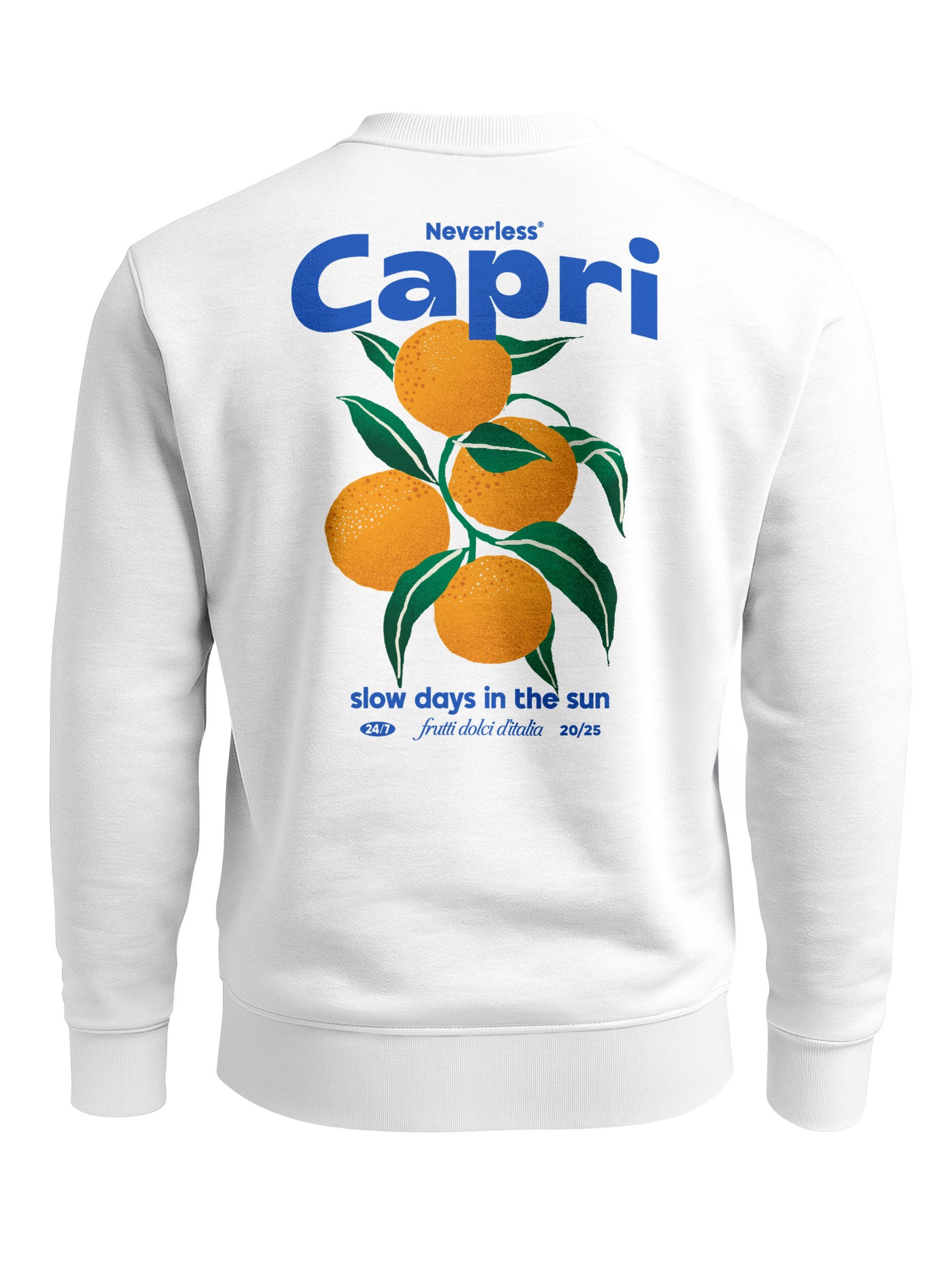 Sweatshirt Sweatshirt Herren Pullover mit Backprint mit Orangen Design Italian