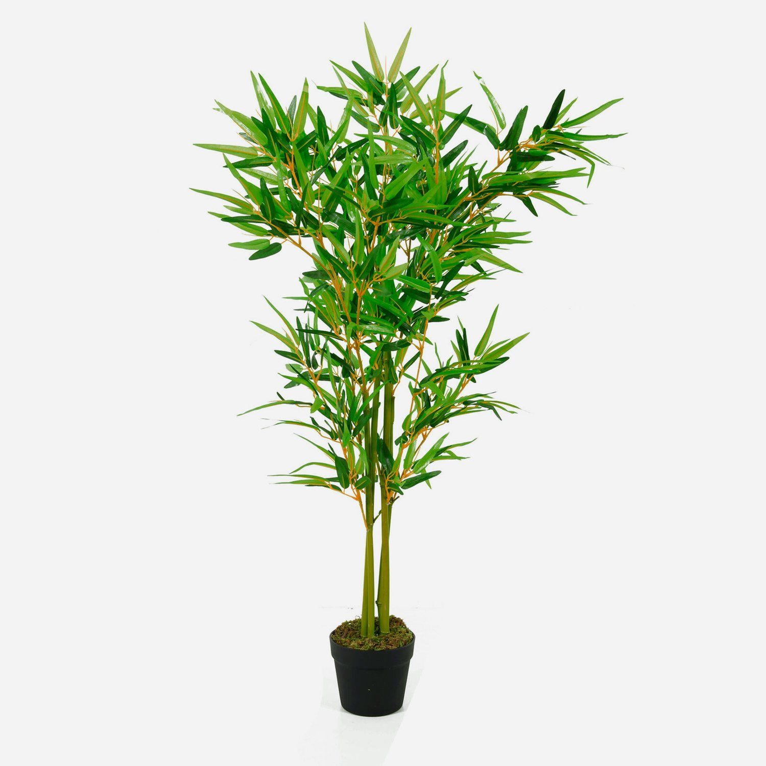 Kunstpalme Kunstpflanze Bambus 115cm Mojawo Bambuspflanze Zimmerpflanze, Kunstbaum Blätter 552