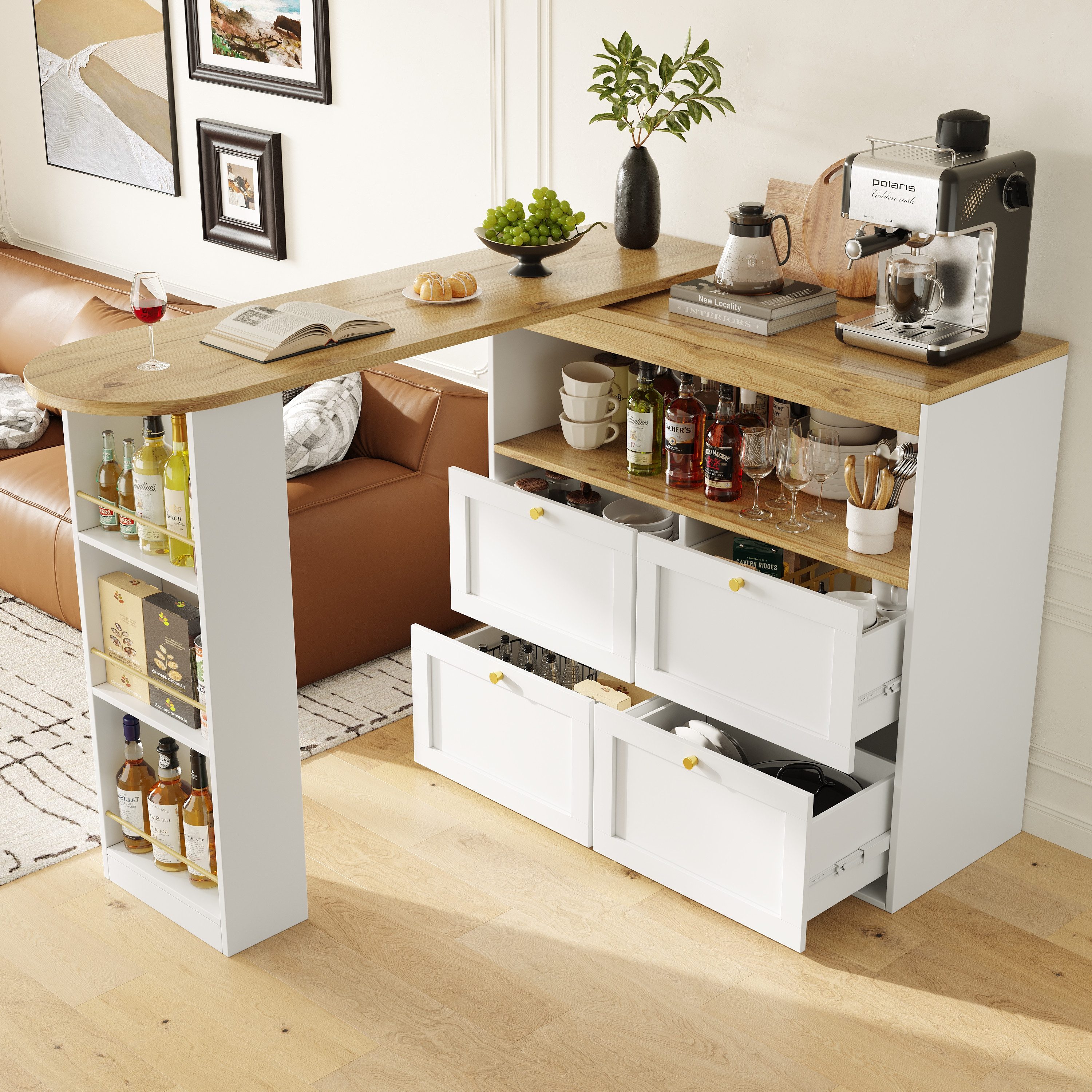 MODFU Bartisch 360° drehbare (drehbar Sideboard, günstig online kaufen