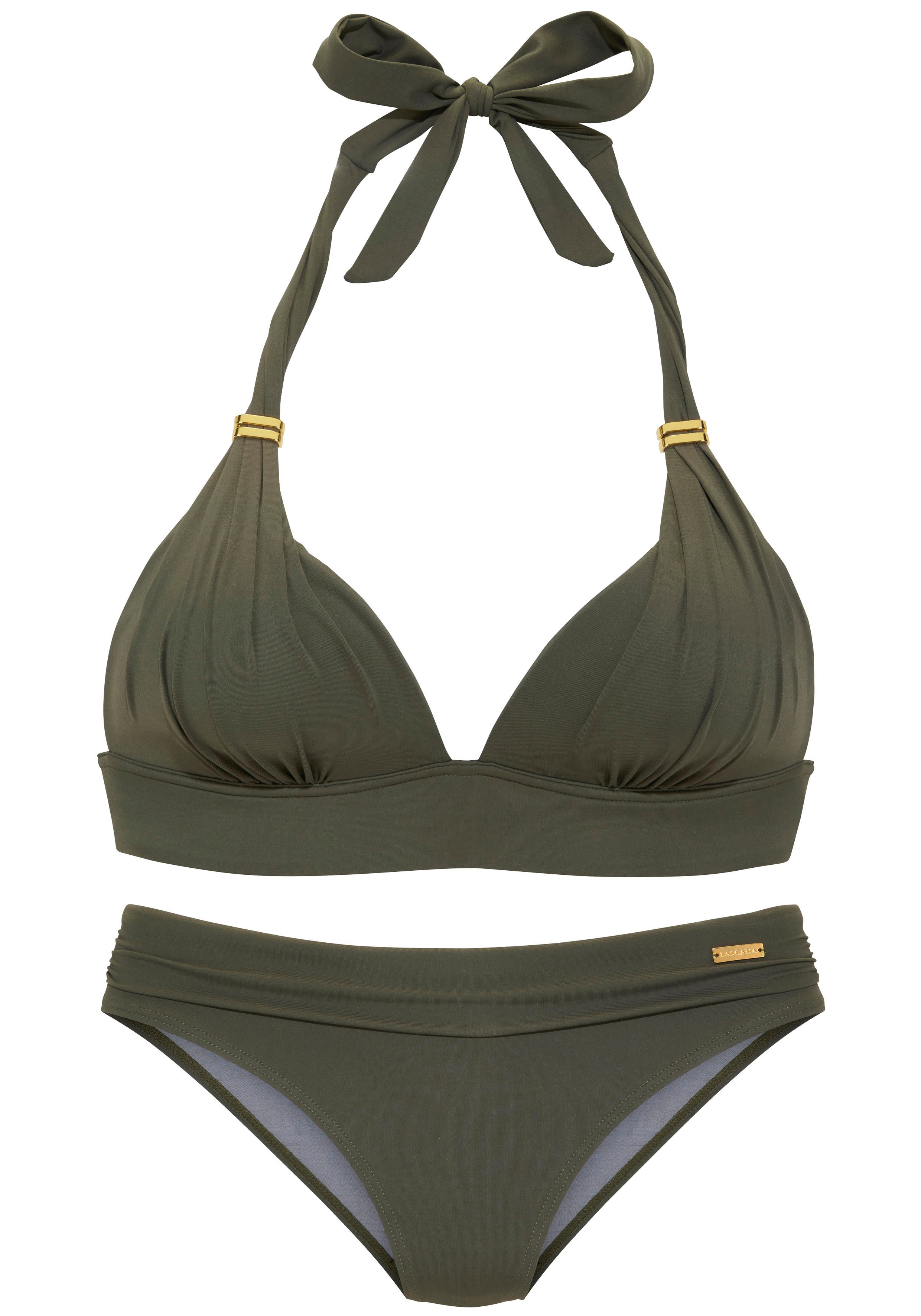 LASCANA Triangel-Bikini Toni mit goldfarbenen Accessoires günstig online kaufen