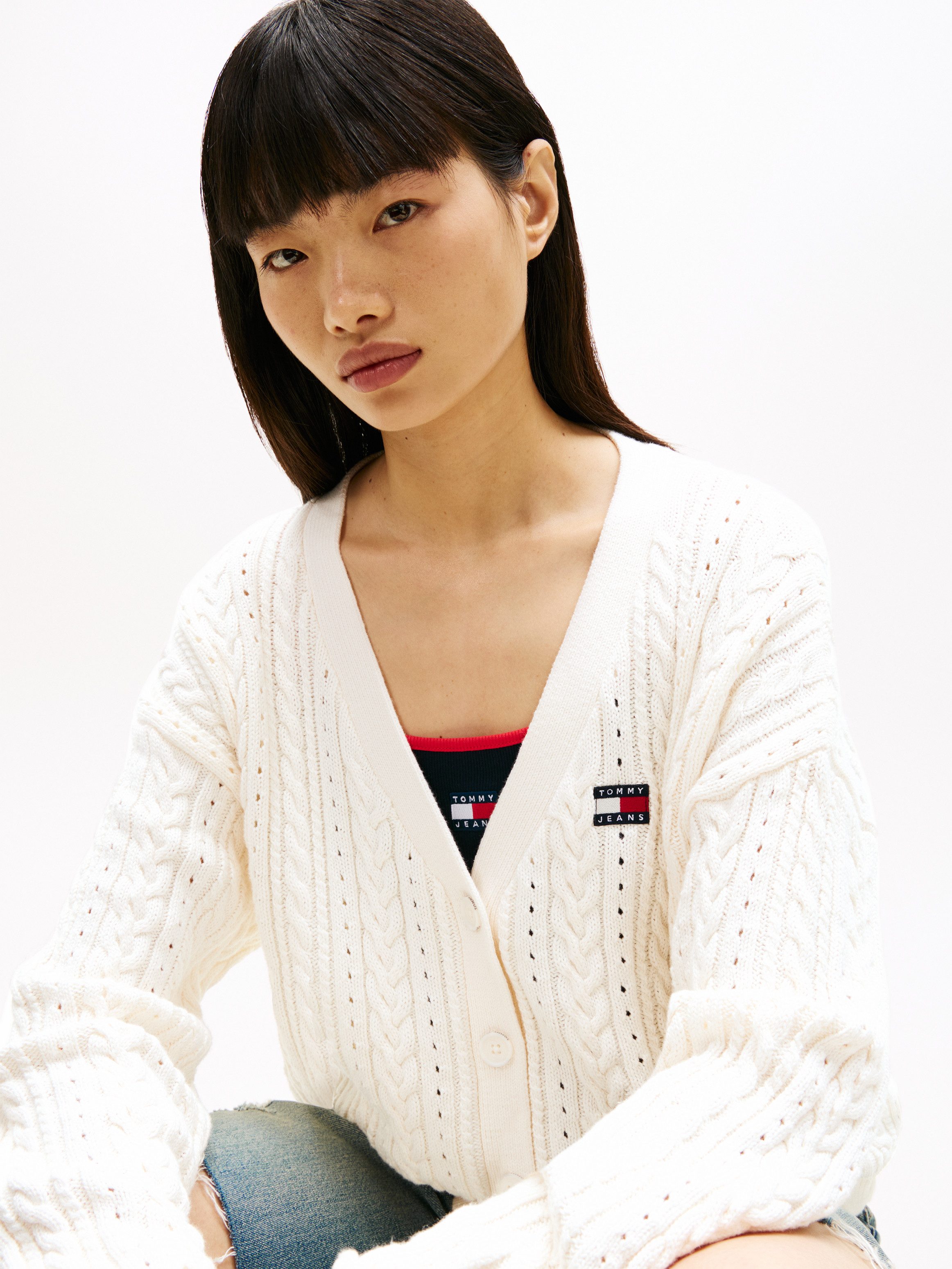 Tommy Jeans Strickjacke TJW BOXY GMD CARDIGAN