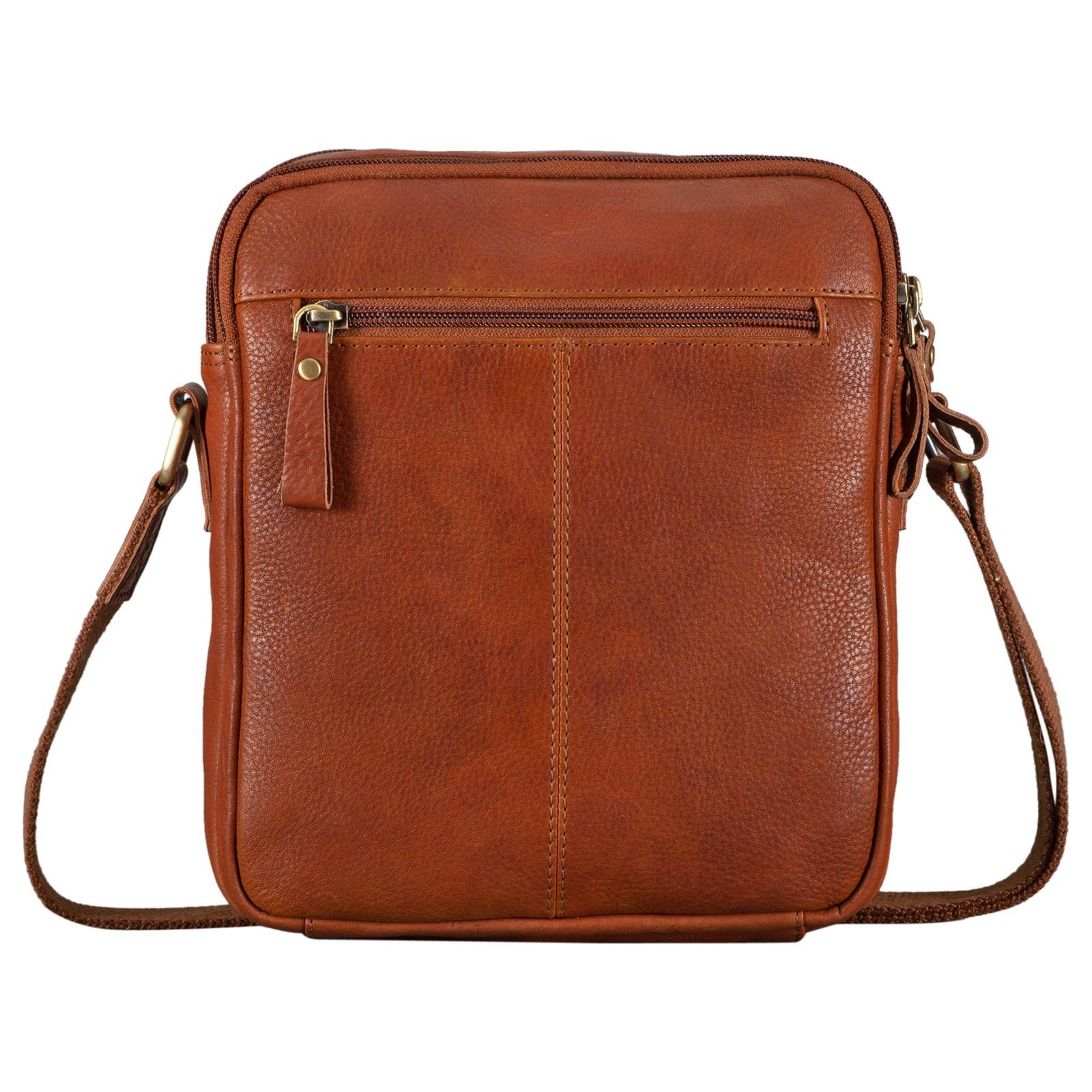 Kleine Umhängetasche - braun Messenger STILORD texas Bag Herren "Darius" Leder