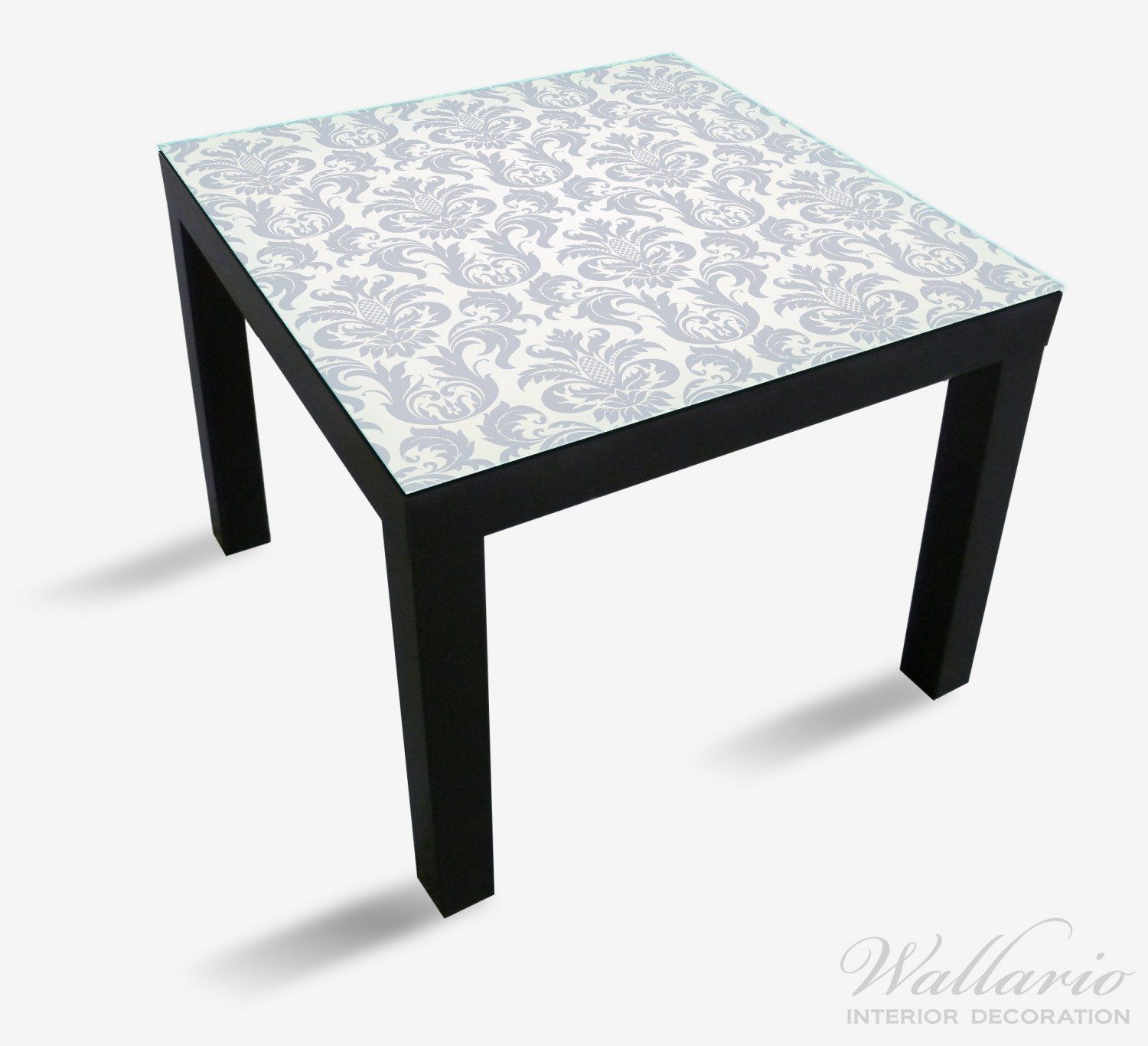 St), Tischplatte Ikea Königliche Lack blaugrau (1 und weiß in Wallario geeignet Schnörkelei für Tisch