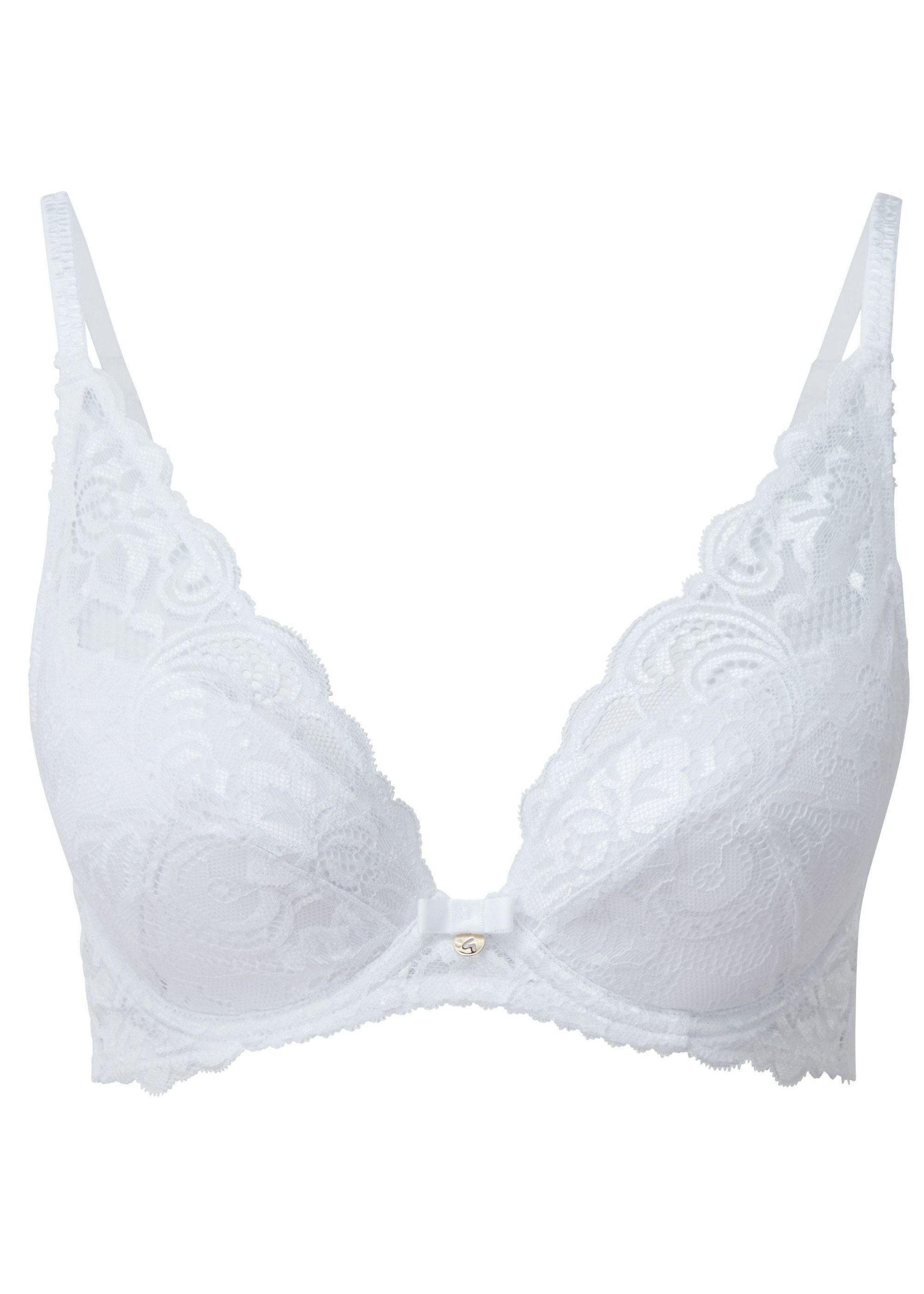 Gossard Dekolleté-BH Gypsy Tiefer "V" Push-Up BH White (V-Push-Up BH, 1-tlg., glatte Spitze) verführerisch sexy