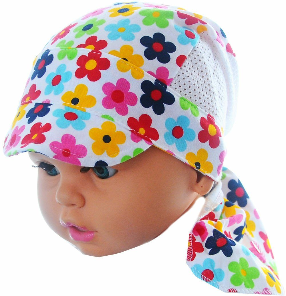 La Bortini Kopftuch Baby und Kinder Kopftuch Bandana 42 44 46 48 50 52 54 Sommer Mütze, aus Baumwolle, weich, leicht, mit Blumen
