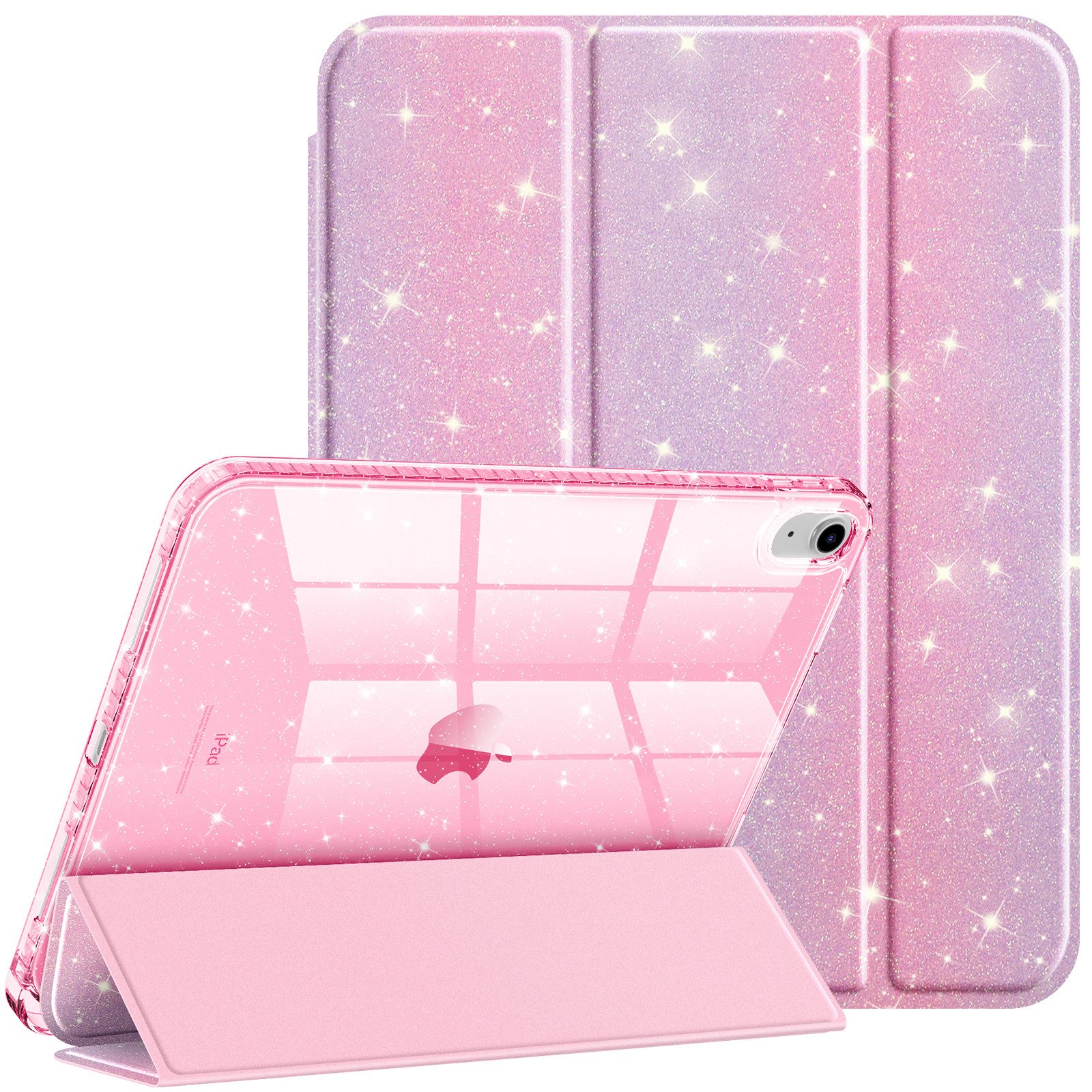 Fintie Tablet-Hülle für iPad 11 Generation 11 Zoll 2025(A16), iPad 10 Generation 2022, mit Stifthalter, Glitzernde Stoßfeste Case mit Glänzende Rückseite