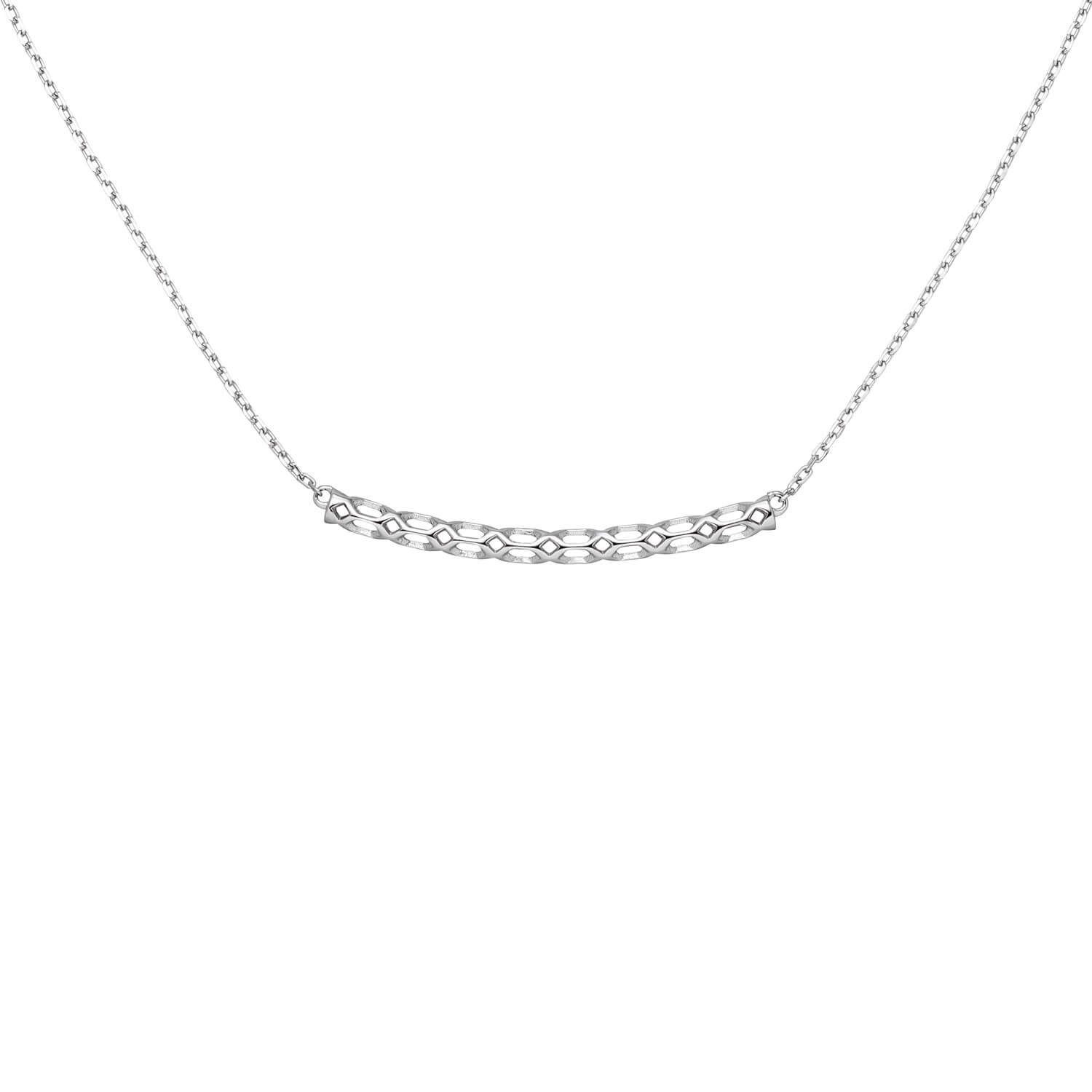Schmuck Krone Silberkette Collier Halskette und Anhänger Stäbchen mit  Muster 925 Silber rhodiniert 45cm