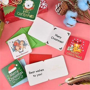 Inshow Grußkarten Weihnachtskarten-Set, 24-teilig, niedliche Mini-karten, innen blanko