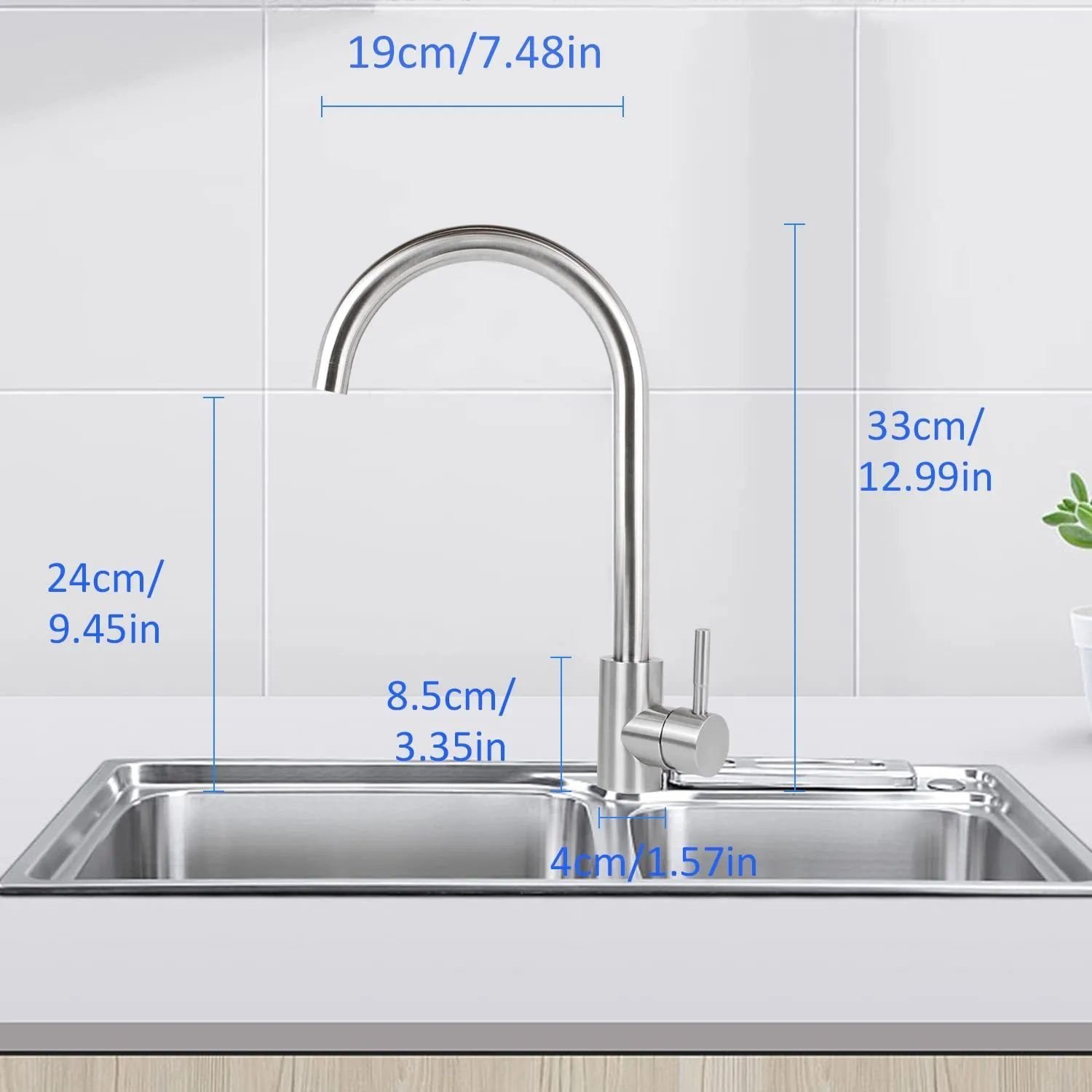 Nettlife Küchenarmatur Hochdruck Armatur küche Edelstahl 360°Schwenkbar Spültischarmatur (mischbatterie)