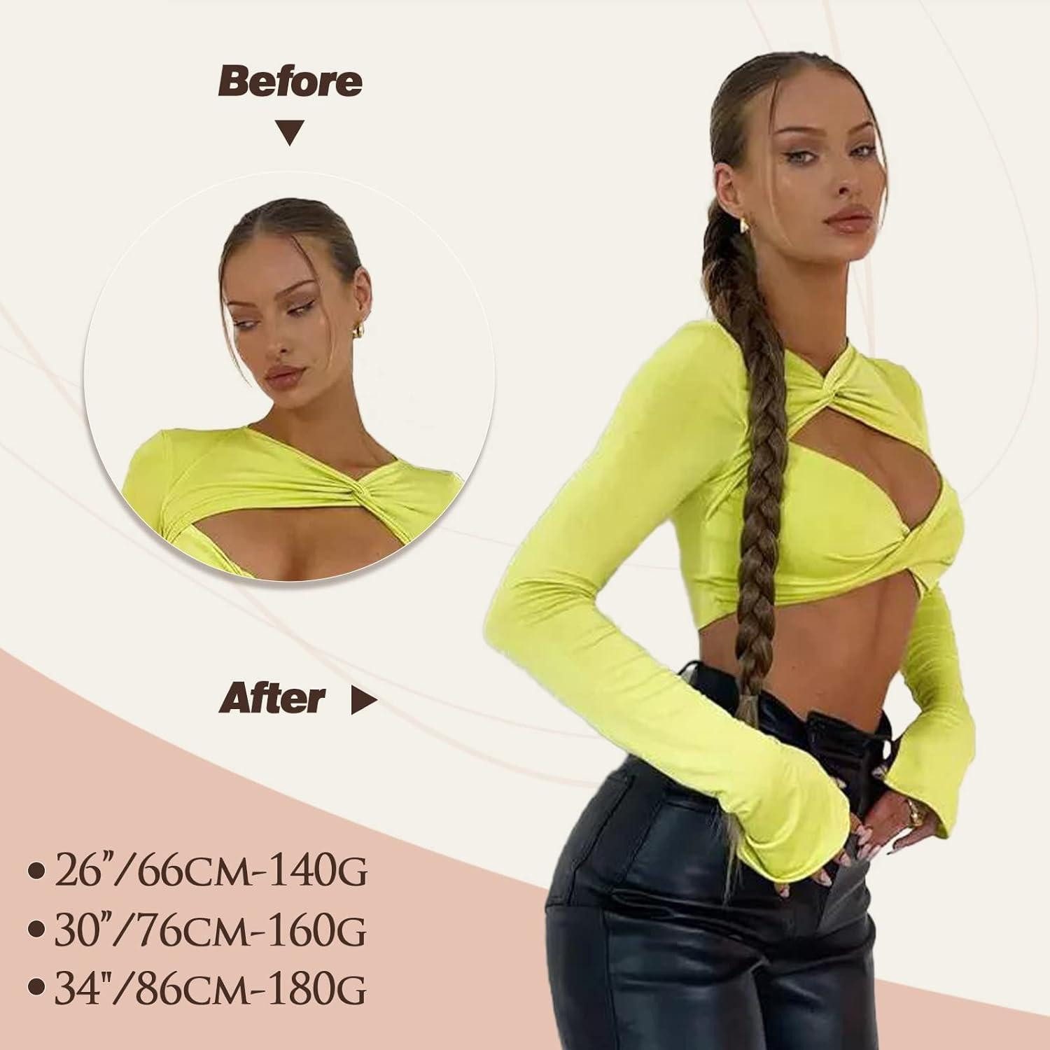 LuxusKollektion Kunsthaar-Extension 66cm geflochtene Pferdeschwanz-Verlängerung, 2/30# Warmes Brünett