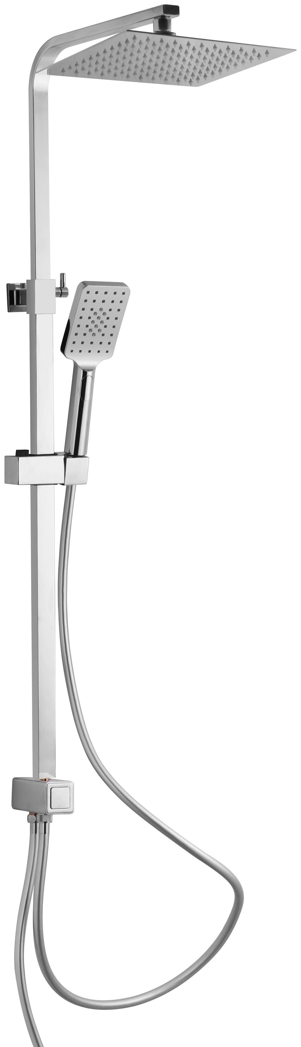 Schütte Duschsystem SILVER RAIN, Höhe 120 cm, Edelstahl Regendusche ohne Armatur, mit Kopfbrause und Handbrause