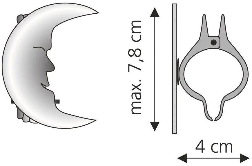 Liedeco Dekoklammer Mond, Gardinen, Vorhänge, (Packung, günstig online kaufen