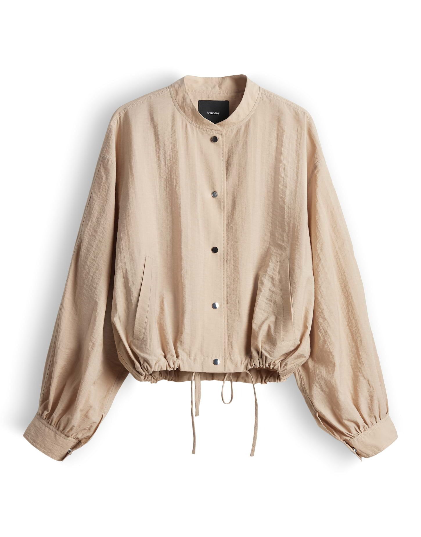 someday Jackenblazer Nelis aus BCI-Cotton Druckknöpfe und Ballonärmel, lässig leicht