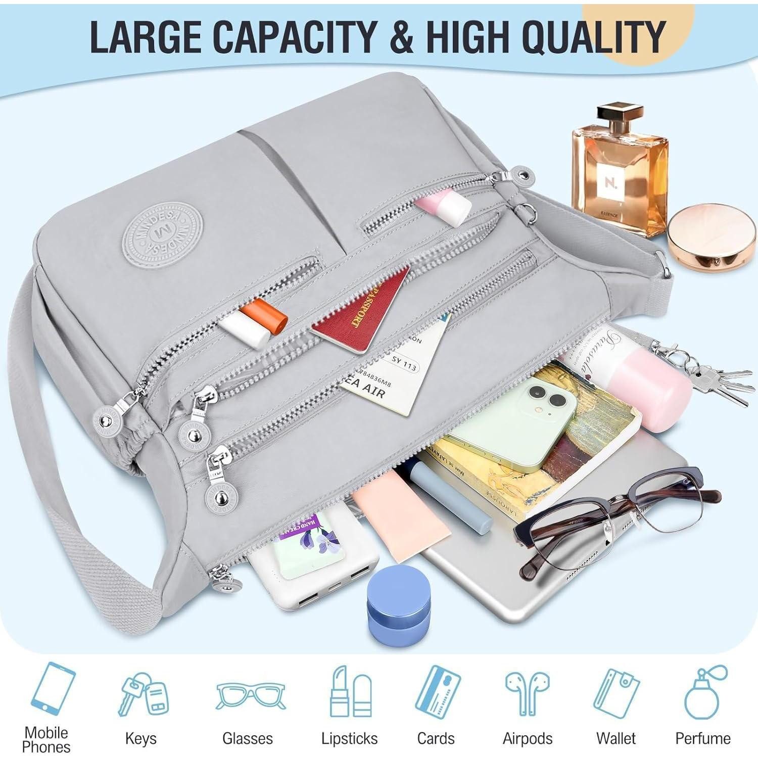 LuxusKollektion Umhängetasche TEUEN Crossbody Bag Damen Große Kapazität Wasserdicht Nylon