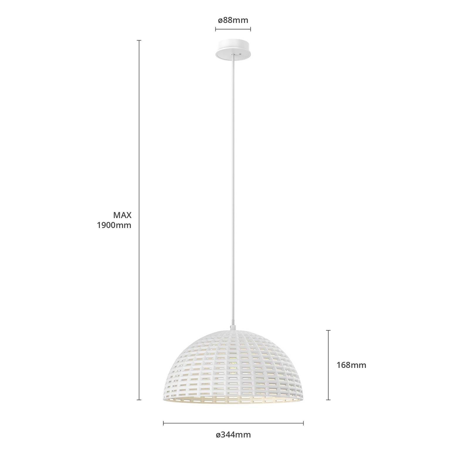 weiß, Hängeleuchte Metall, Modern, flammig, E27, Leuchtmittel Deckenlampe Herdis, 1 Lucande Gips, nicht dimmbar, inklusive,