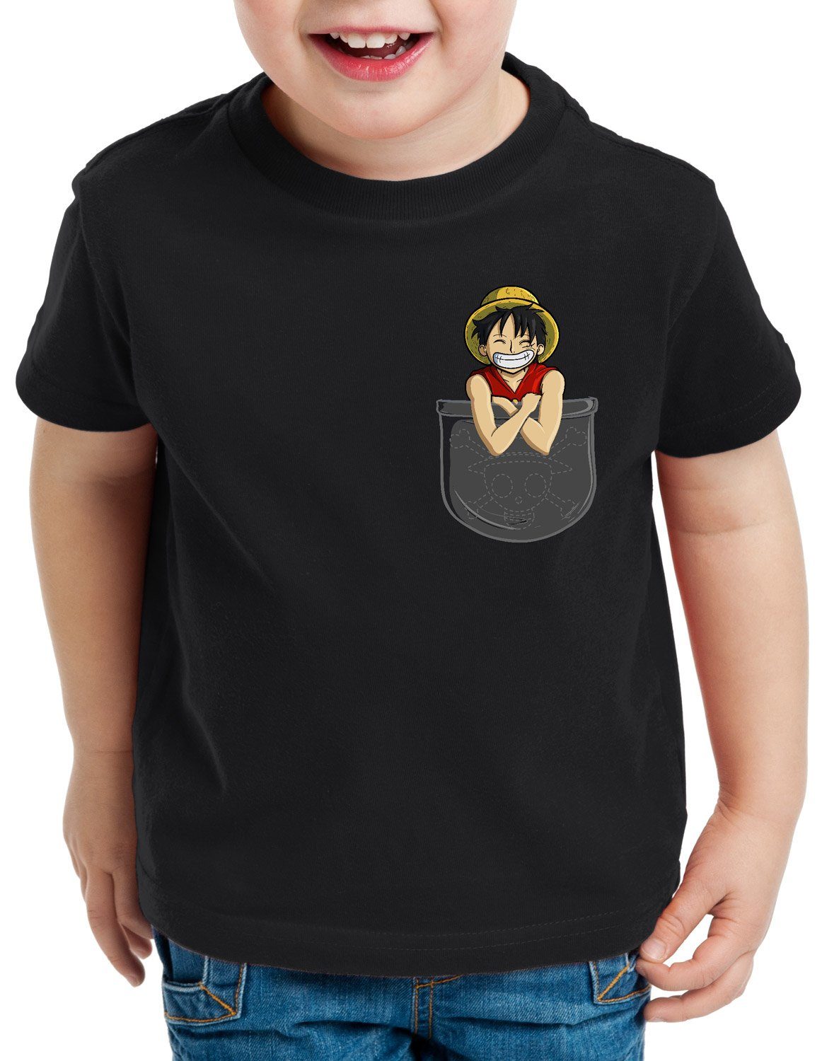style3 T-Shirt Ruffy Brusttasche one piece japan anime luffy manga monkey ruffy