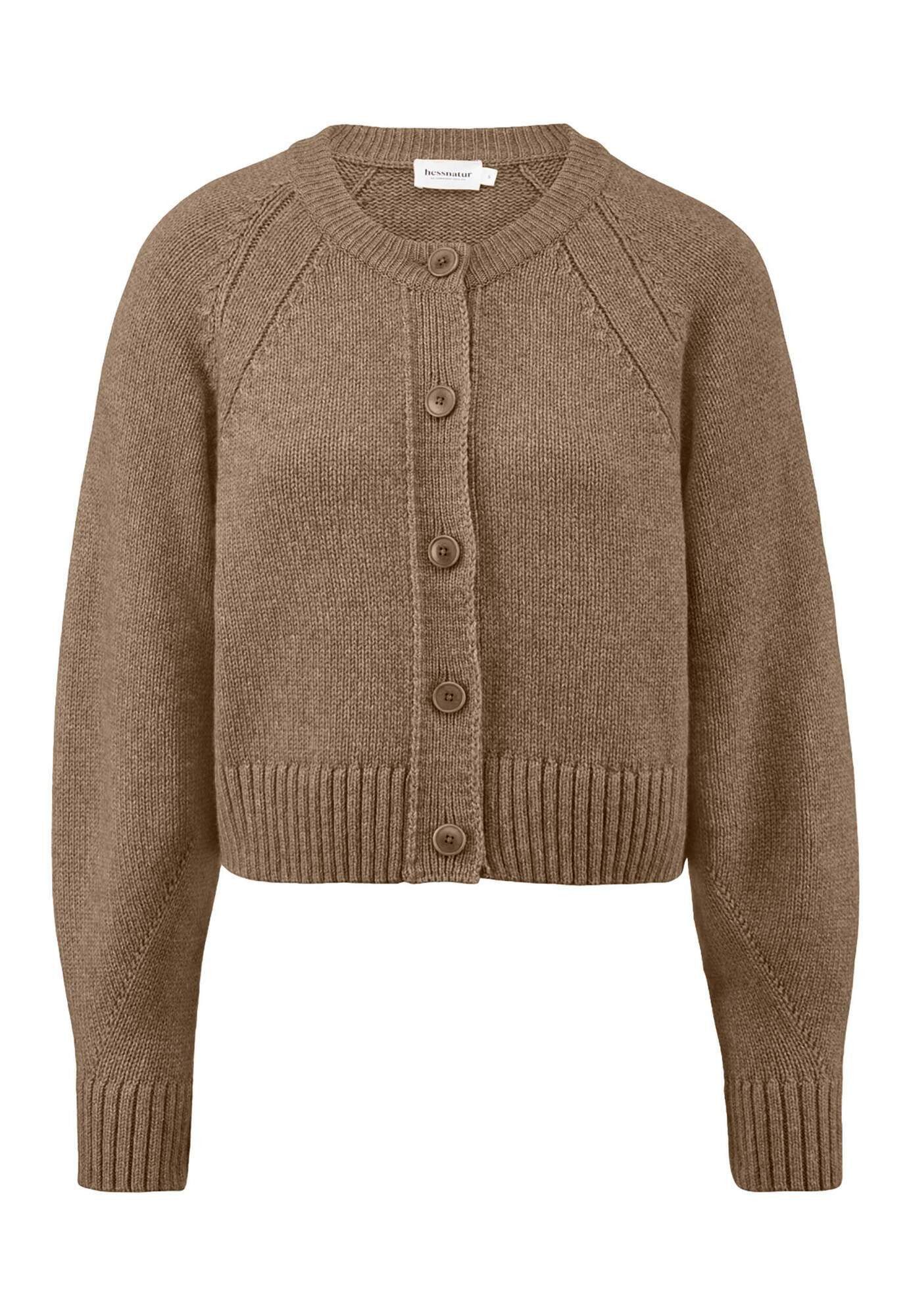 Hessnatur Strickjacke aus Bio-Merinowolle mit Bio-Baumwolle (1-tlg)