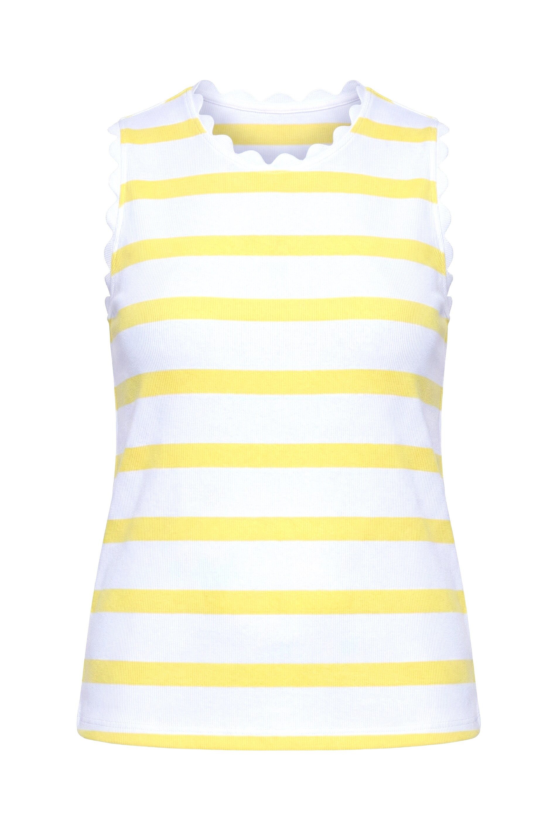 MIAMODA Longtop Ripptop Slim Fit Streifen Rundhals