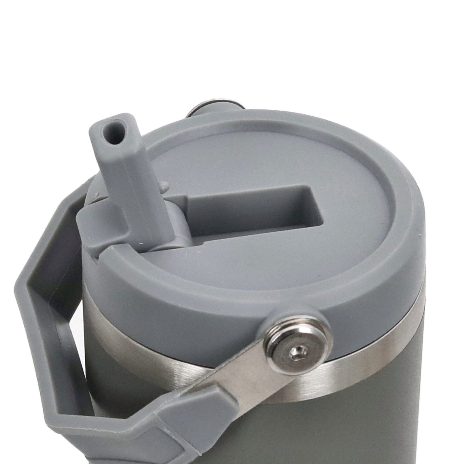 HAC24 Thermoflasche Thermobecher Isolierbecher Thermo Trinkbecher Thermosflasche, aus Edelstahl 0,9l, mit ausklappbaren Strohhalm