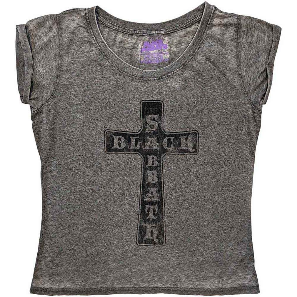 Black Sabbath T-Shirt Vintage Cross Burnout günstig online kaufen
