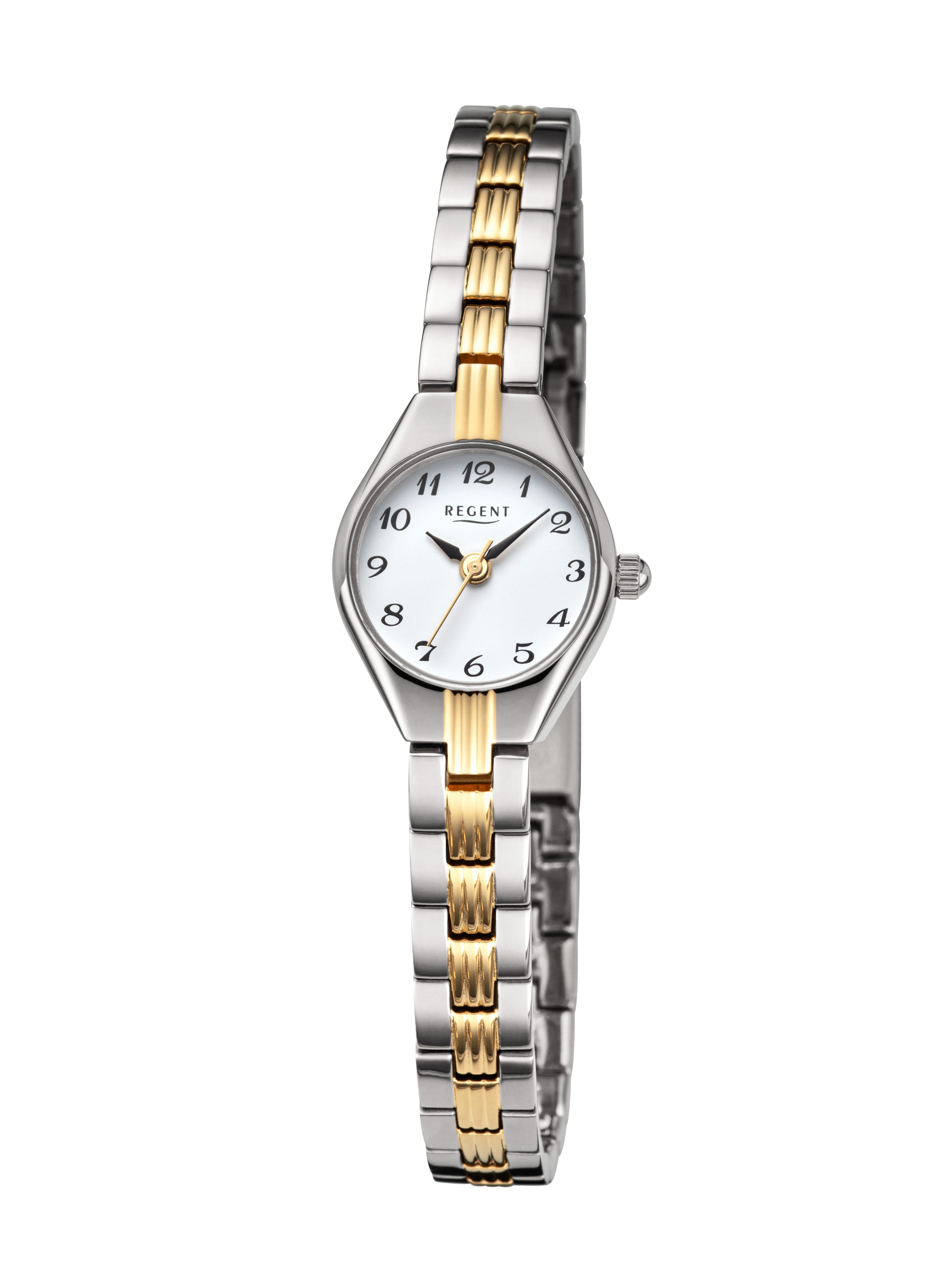 Regent Quarzuhr F1469, Armbanduhr, Damenuhr, Edelstahlarmband, analog