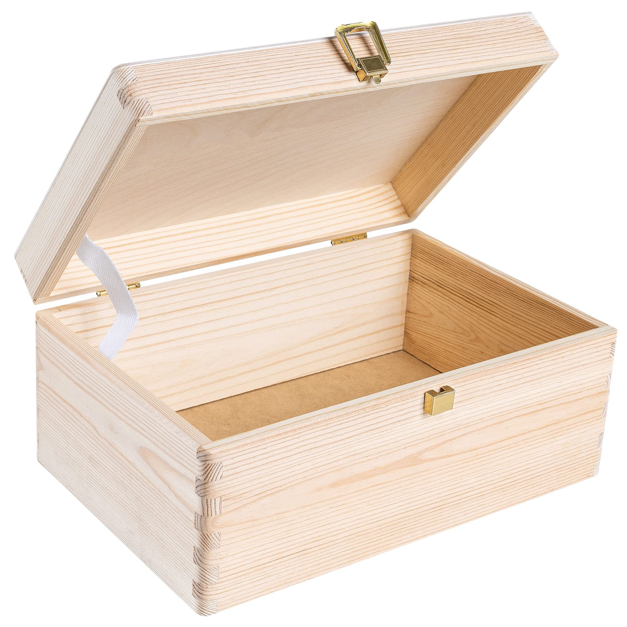 Creative Deco Aufbewahrungsbox Natur mit Deckel und Schloss
