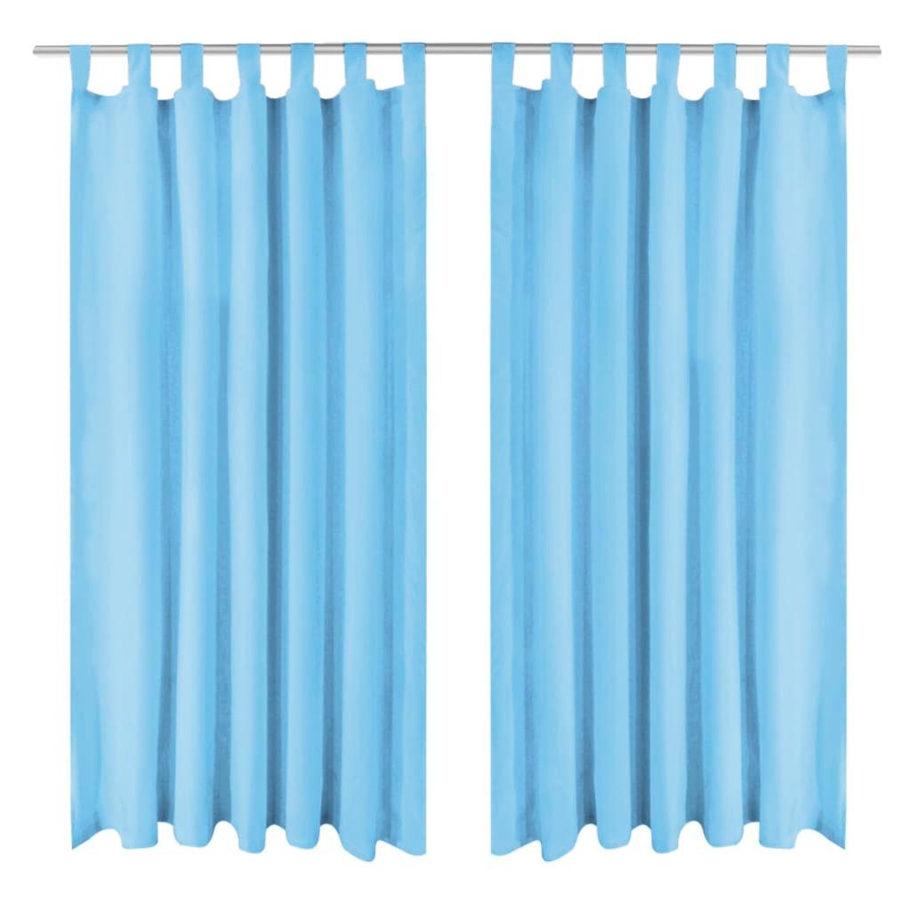 vidaXL Vorhang Vorhänge Mikro-Satin 2 Stk. mit Schlaufen 140 x 175 cm Türkis, (2 St)