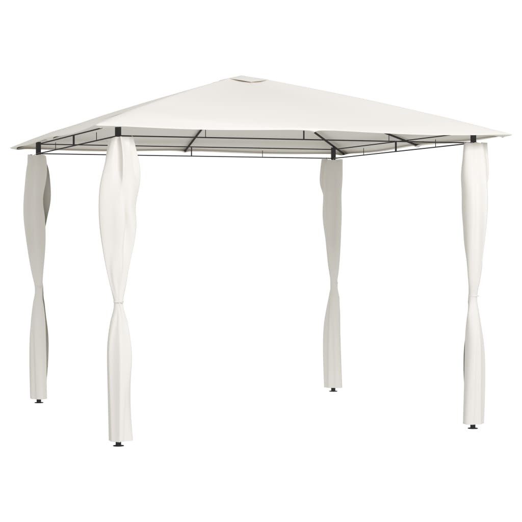 Partyzelt Pavillon mit Pfostenabdeckungen 3x3x2,6 m Creme 160 g/m²