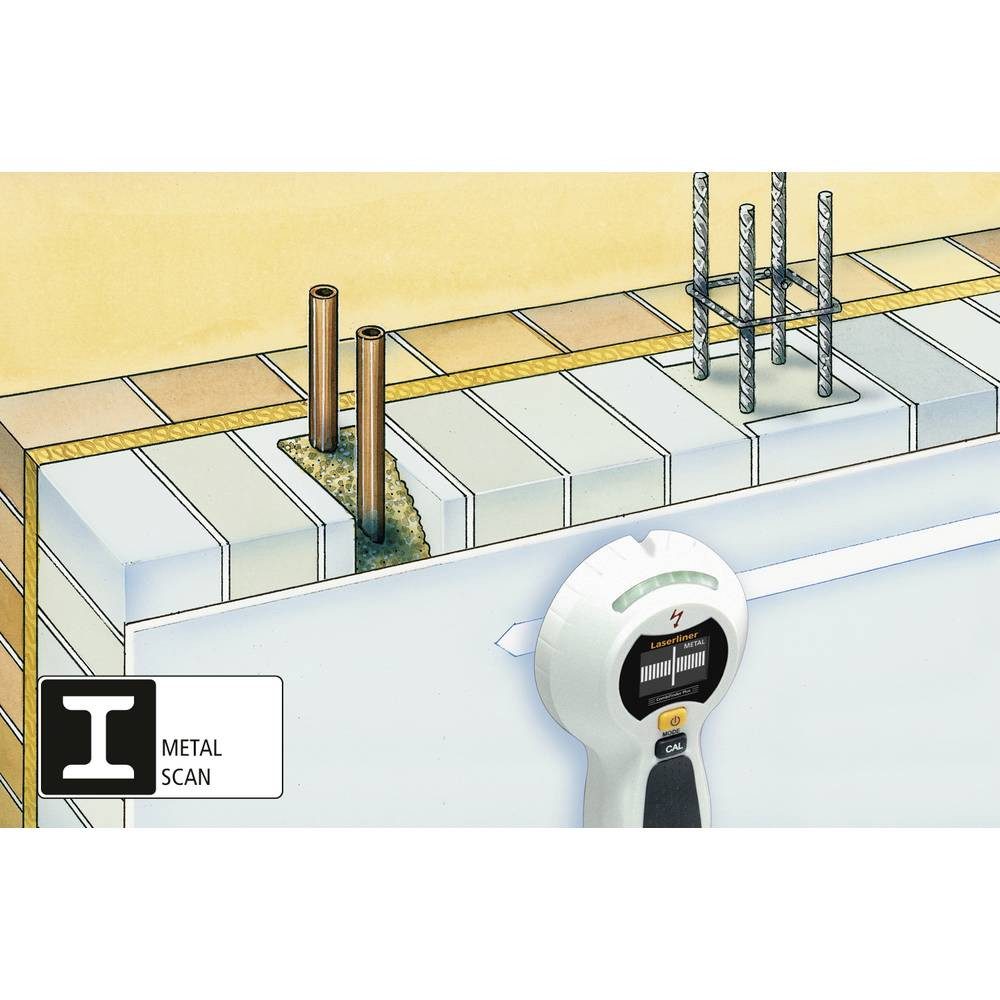 LASERLINER Leitungsortungsgerät Elektronisches Ortungsgerät für Metall und spannungsführende 080.955E
