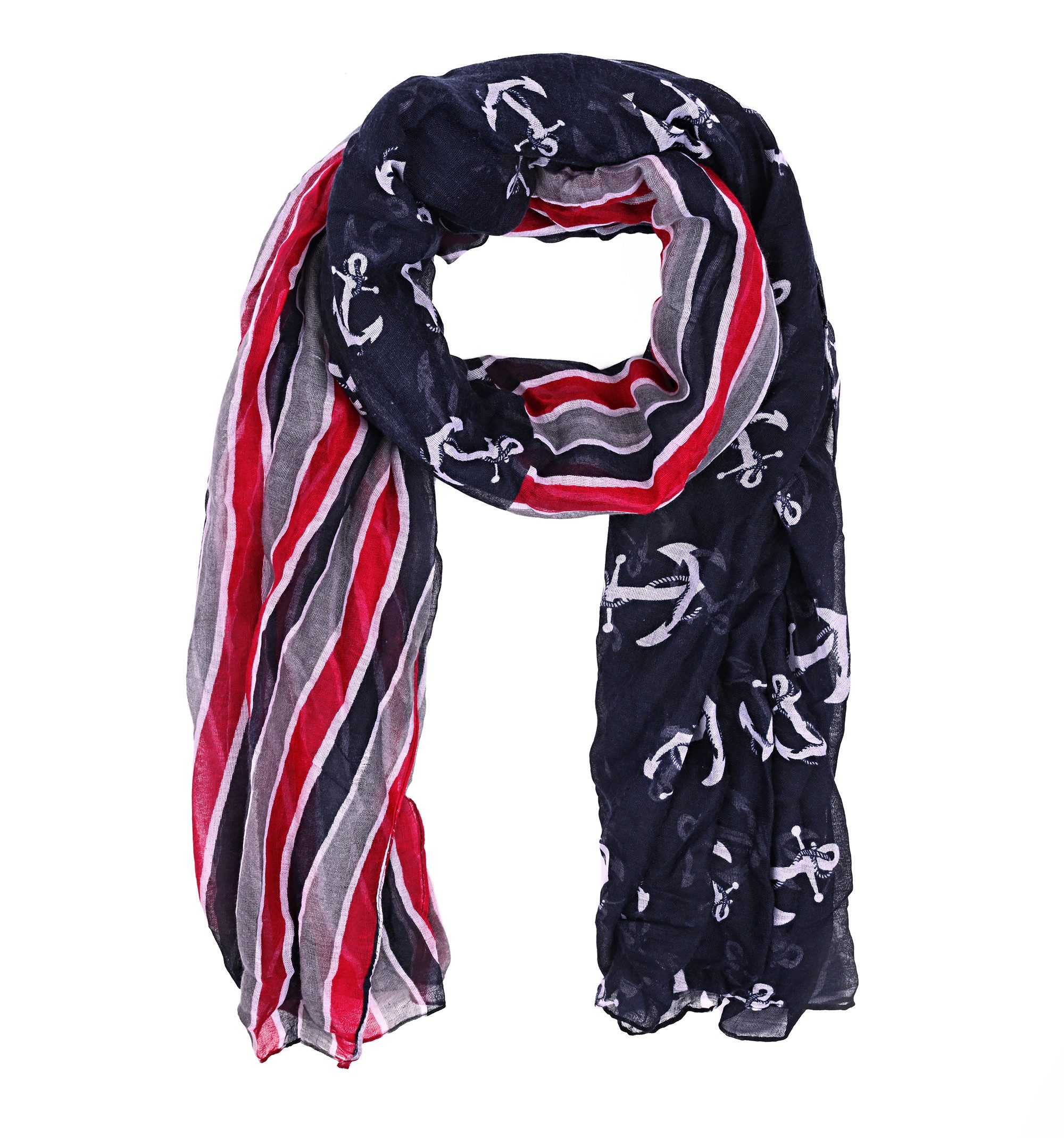 Goodman Design Modeschal Maritimer Sommerschal für Damen und Herren mit Anker Motiv, Verleiht jedem Outfit das gewisse Etwas.