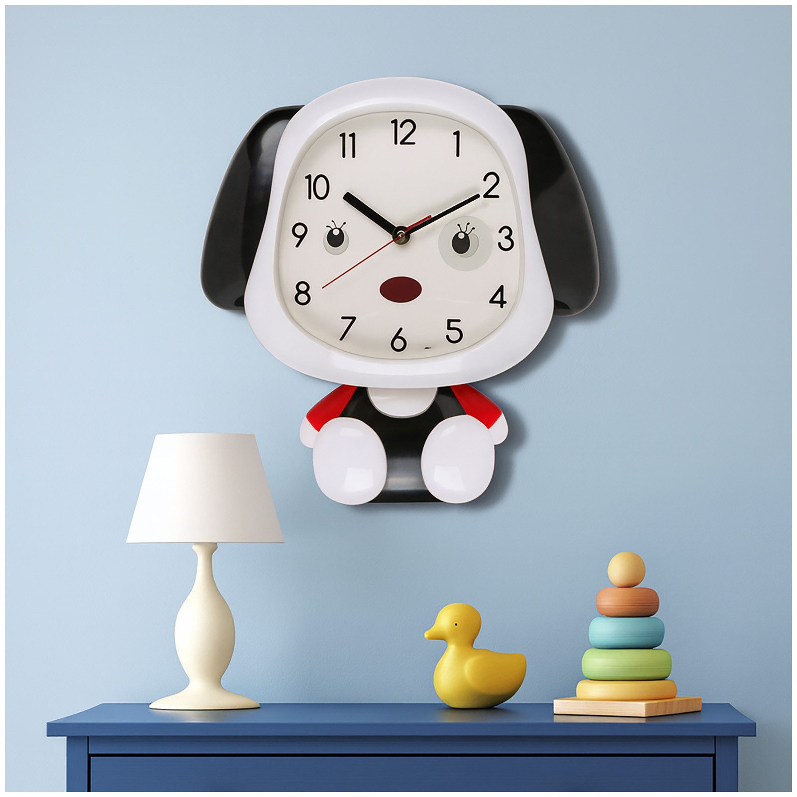 HTI-Living Wanduhr Lustige Wanduhr im Hundedesign (Kinderuhr)