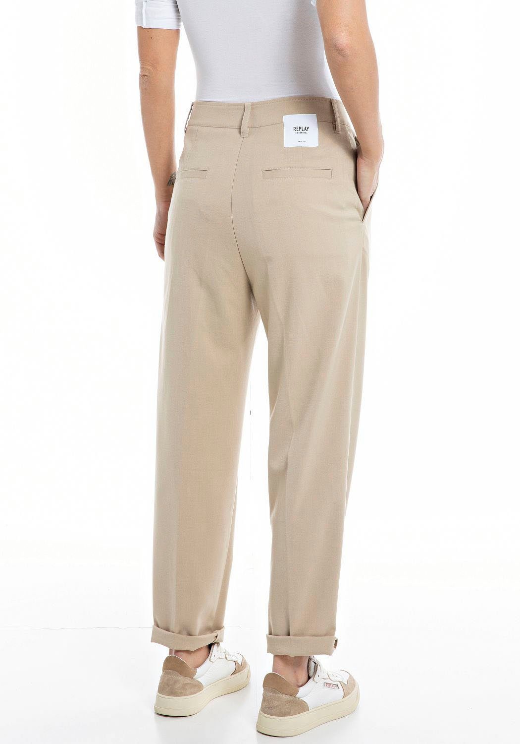 Bundfaltenhose beige Replay