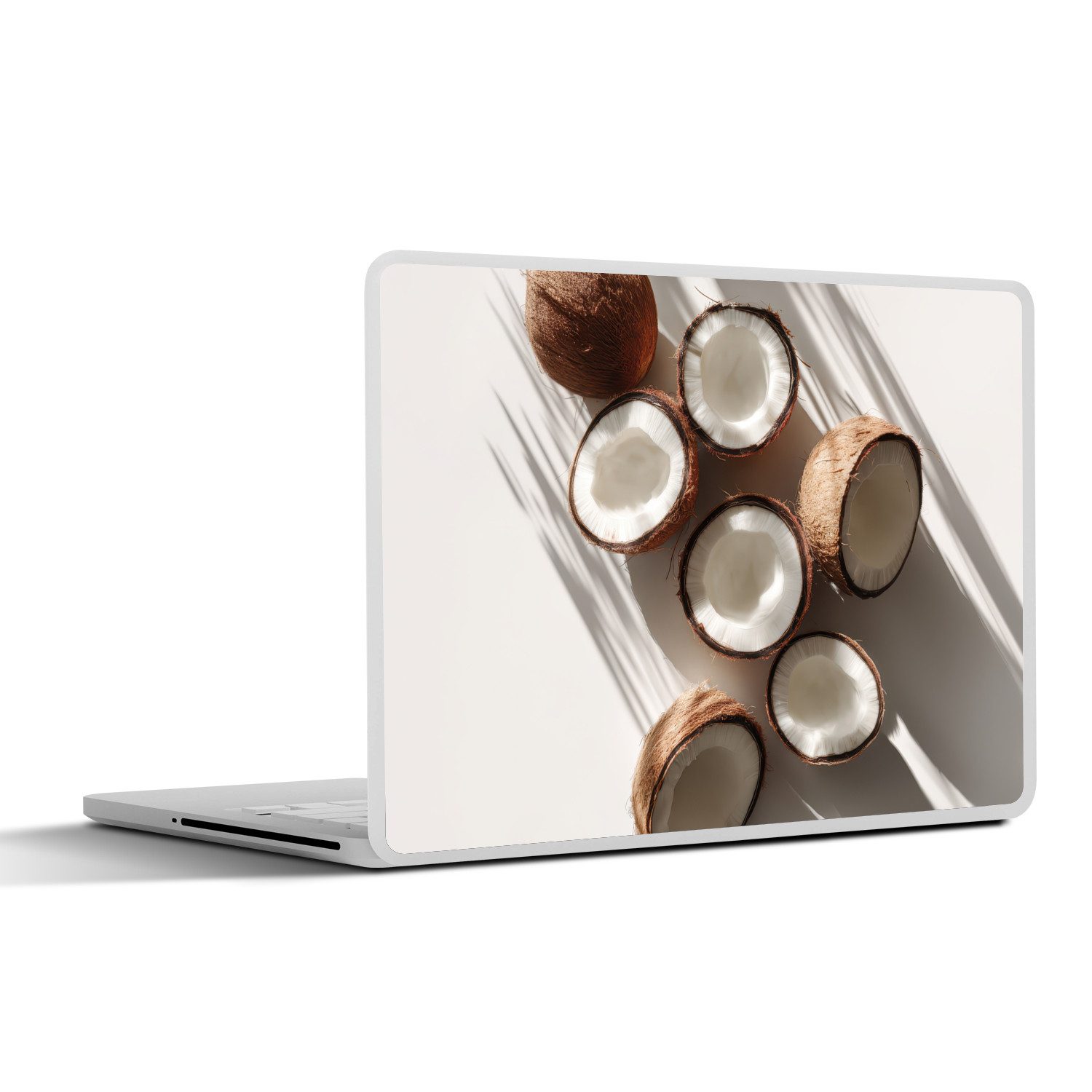 MuchoWow Laptop-Aufkleber Kokosnüsse - Braun - Farbton, (1tlg), Aufkleber Geeignet für Laptops, Schutz vor Kratzern, Sticker, 32x23 cm