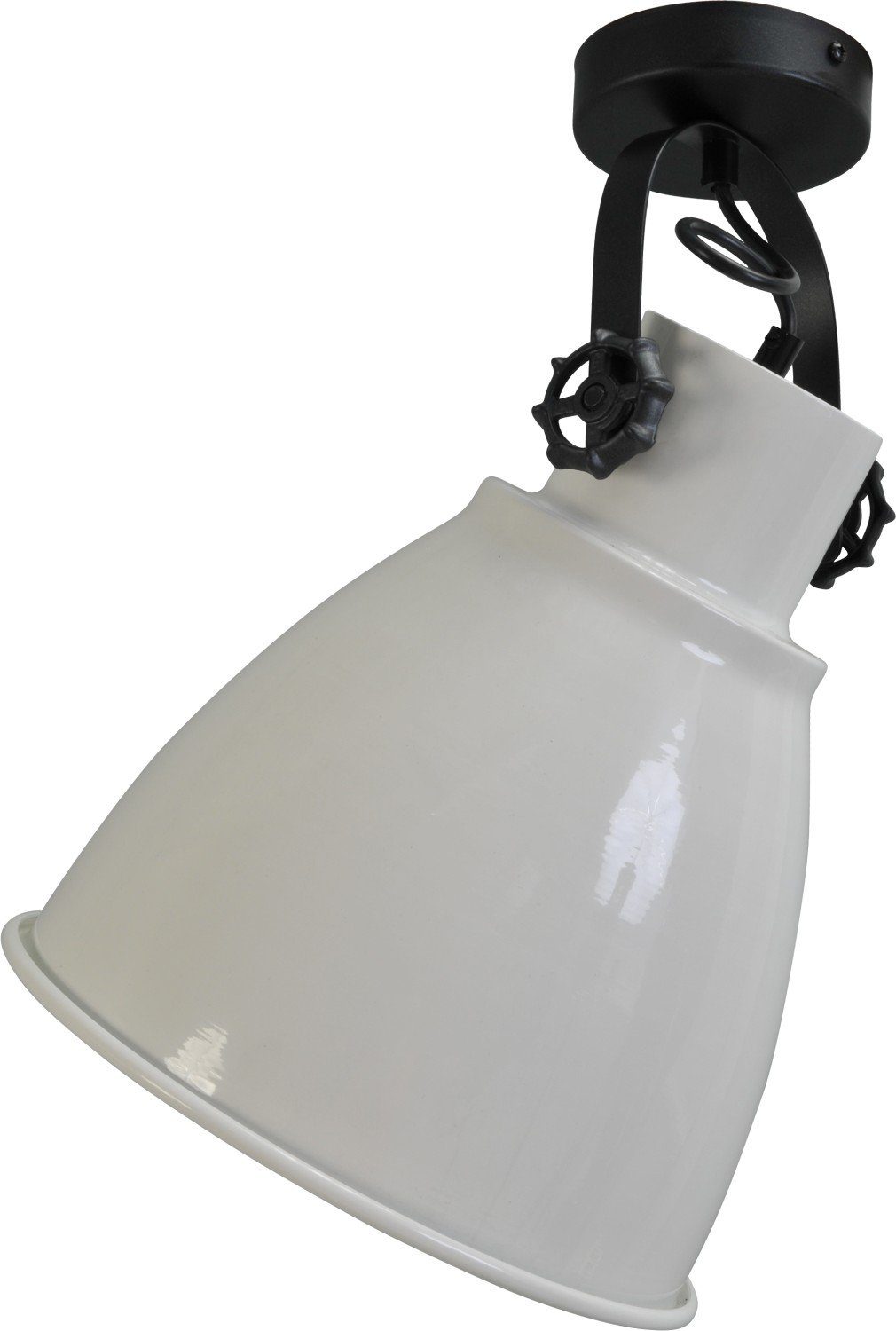 Licht-Erlebnisse Deckenstrahler Leuchtmittel, Design cm E27 Industrie Metall HAZIEL, Weiß Schwarz ohne Ø 27,5 Wandlampe