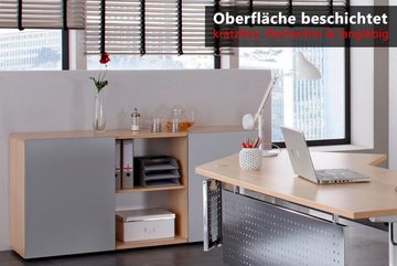 bümö Sideboard office Sideboard mit Schwebetür, Dekor: Nussbaum/Silber
