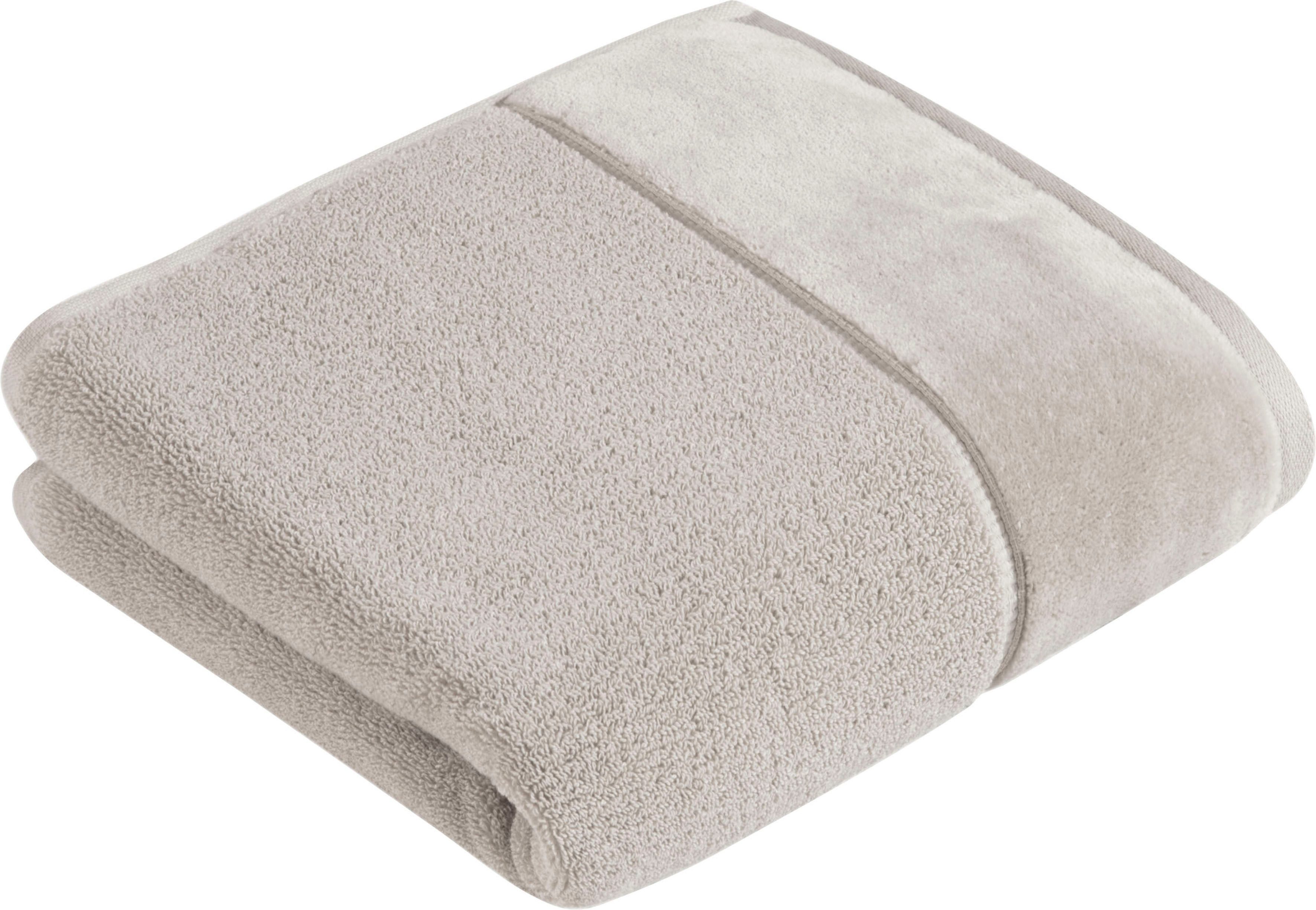Vossen Handtuch Pure, Webfrottier (2-St), Baumwolle & VEGAN, mit eleganter Veloursbordüre