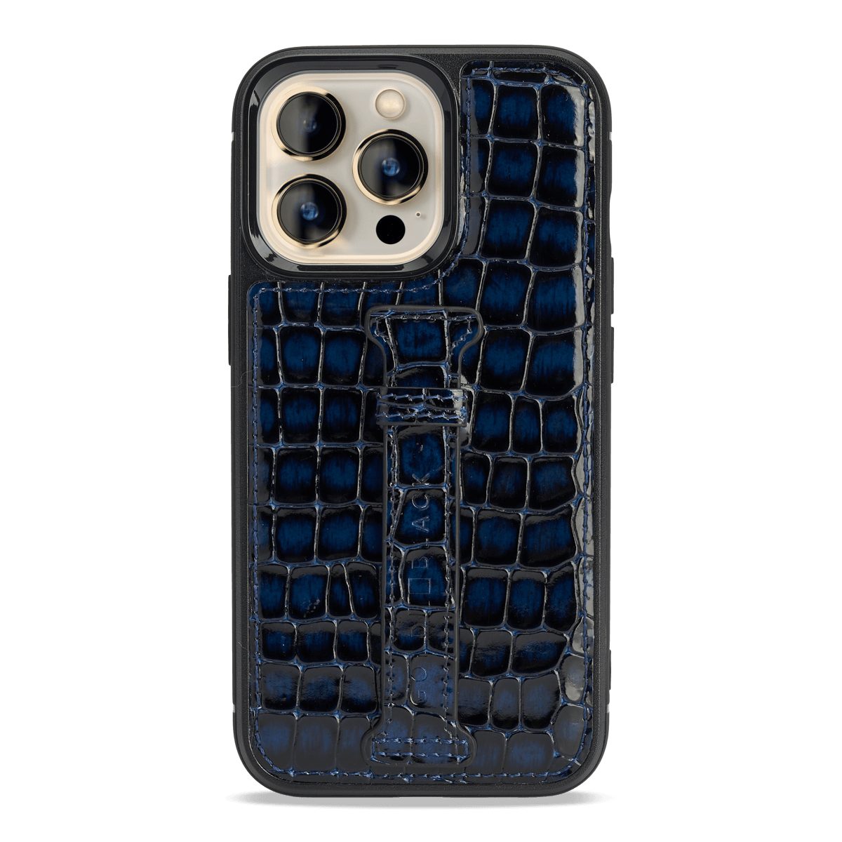 GOLDBLACK Handyhülle GOLDBLACK iPhone 13 Pro Leder Case mit Fingerschlaufe