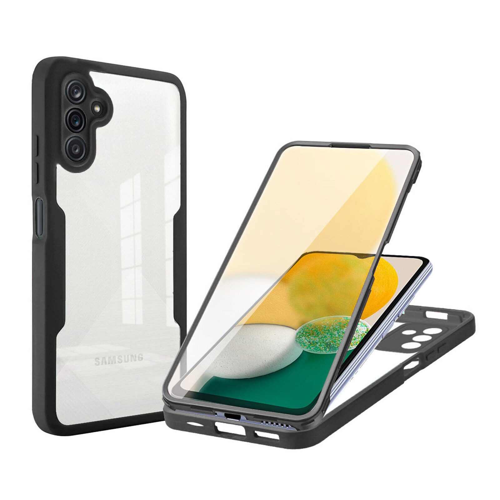 betterfon Handyhülle für Samsung Galaxy A14 2-teiliges 360° TPU Schutzcase, Rundumschutz mit integrierter Displayabdeckung und klarer Sicht